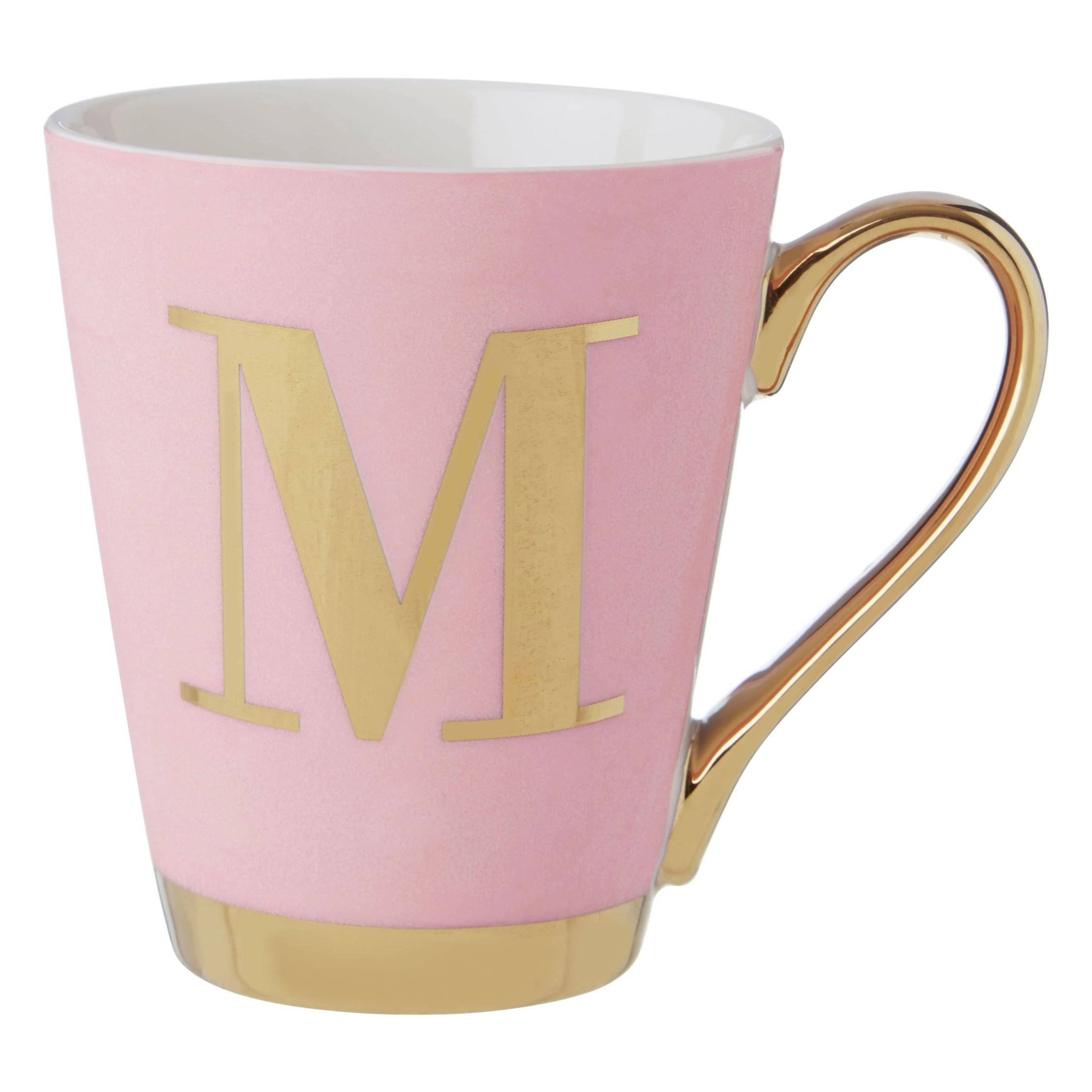 Orsina Frosted Deco M Marble Effect Monogram Mug – Pink