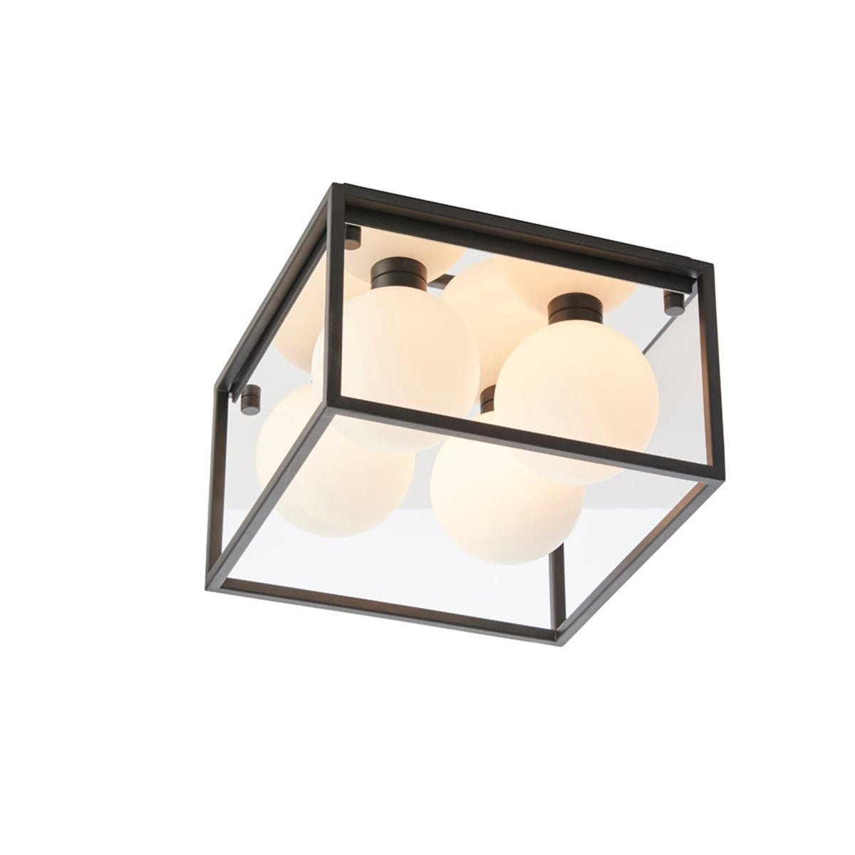 Loops Direct Steel Framed Semi Flush Ceiling Light - Matt Black