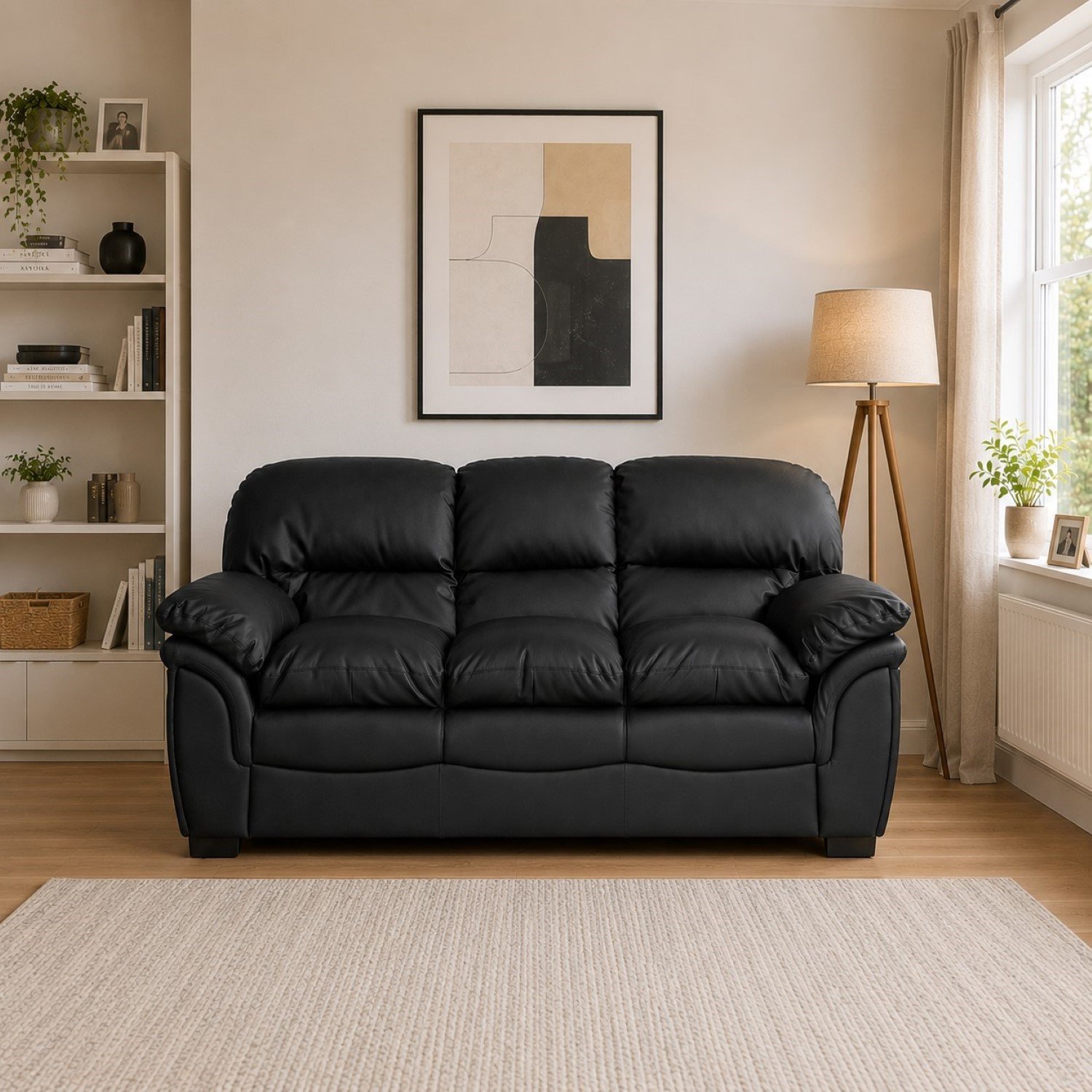 Artemis Home Leverton 3 Seat Sofa - Black