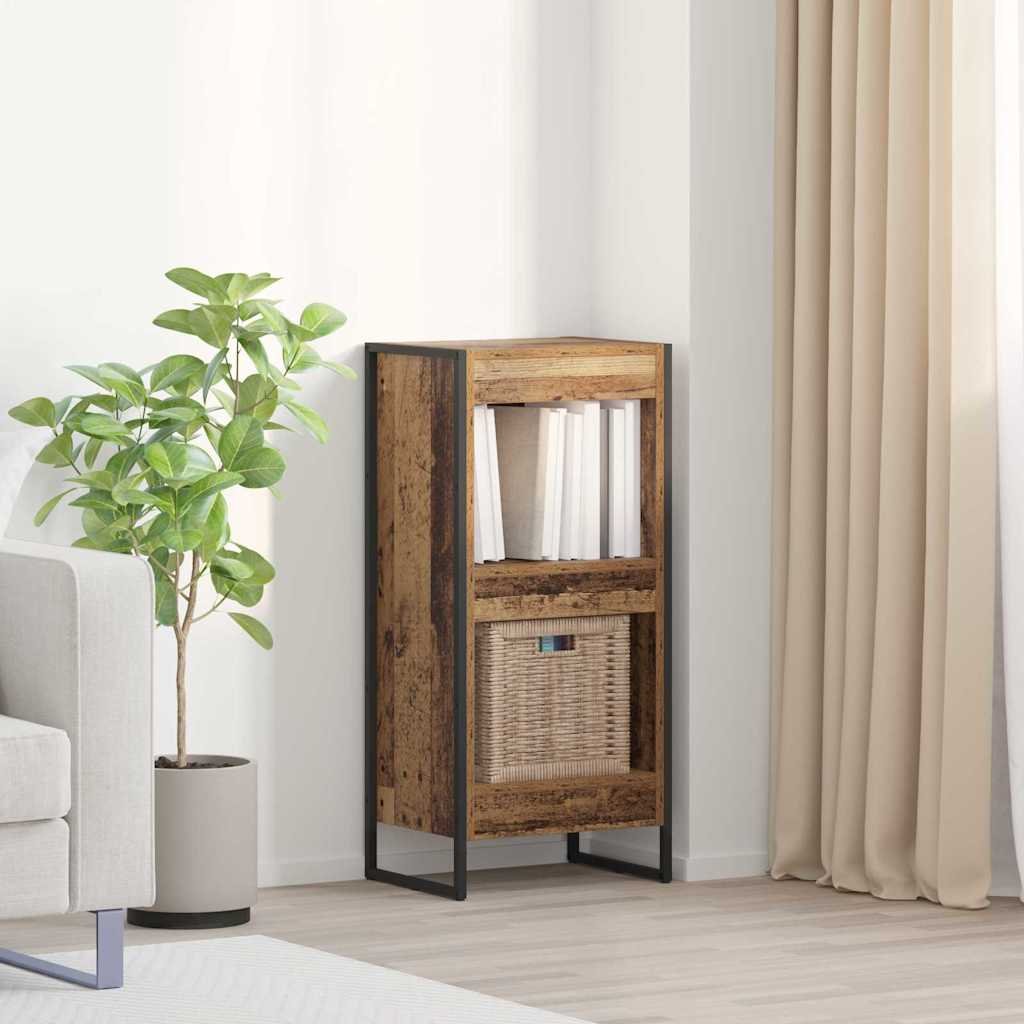 Walplus Engineered Wood Book Cabinet - Dark Wood - 40 x 30 x 86.5 cm