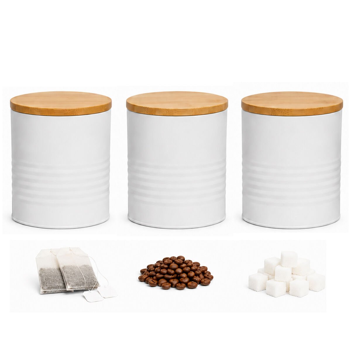Orsina Set Of Three Alton Cannisters – White