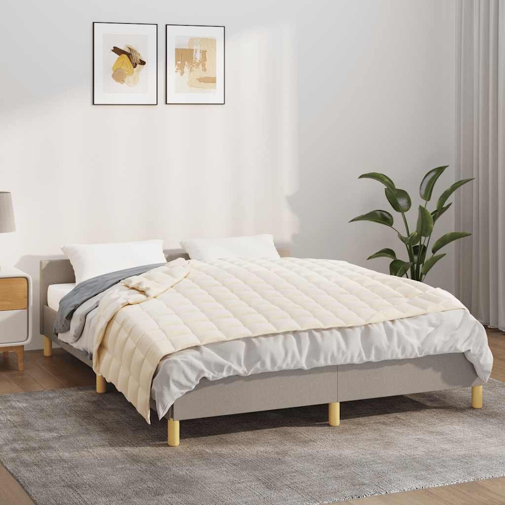 Walplus 7 kg Polyester Weighted Blanket - Light Cream - 150 x 200 cm