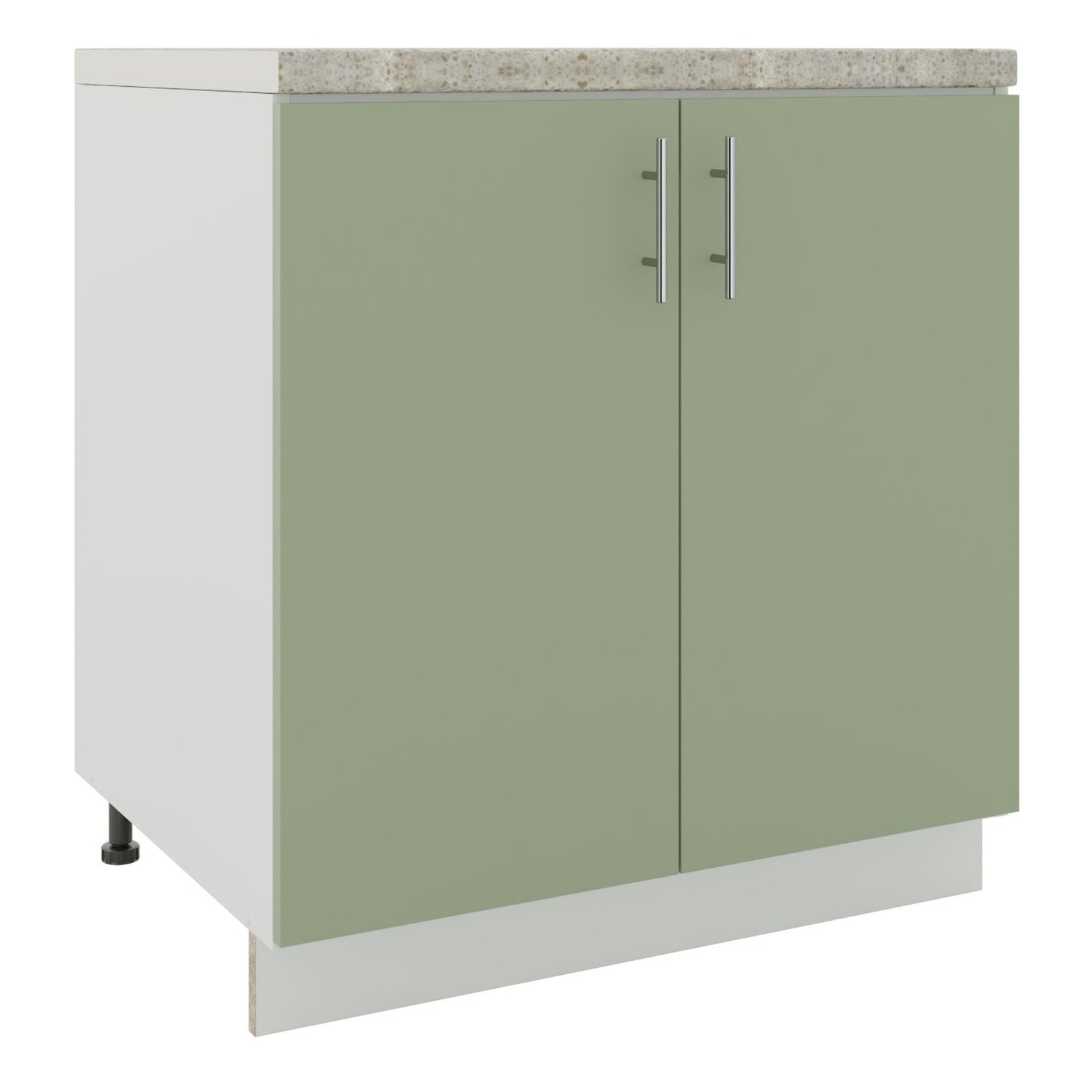 JD Greta 800mm Adjustable Sink Cabinet 2 Doors & Worktop - Sage Green Matt