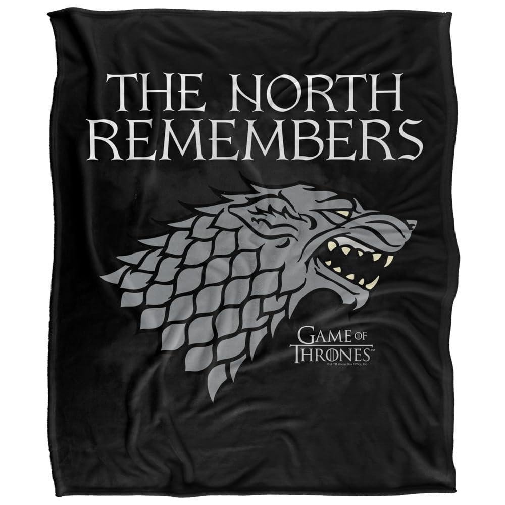 Game Of Thrones The North Remembers Stark Black & Grey Blanket - 147cm x 91cm