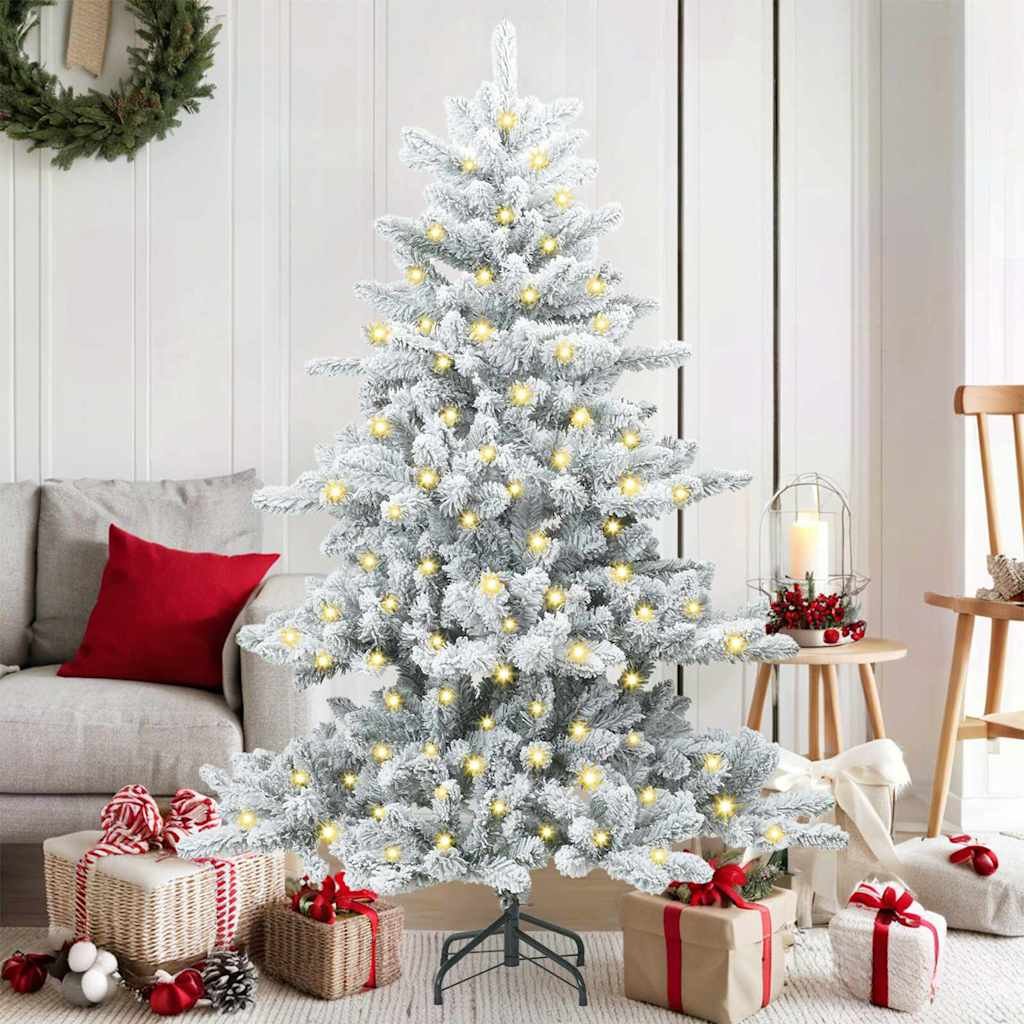 Walplus 150 LED Lights Hinged Christmas Tree Reusable - White - 150 cm