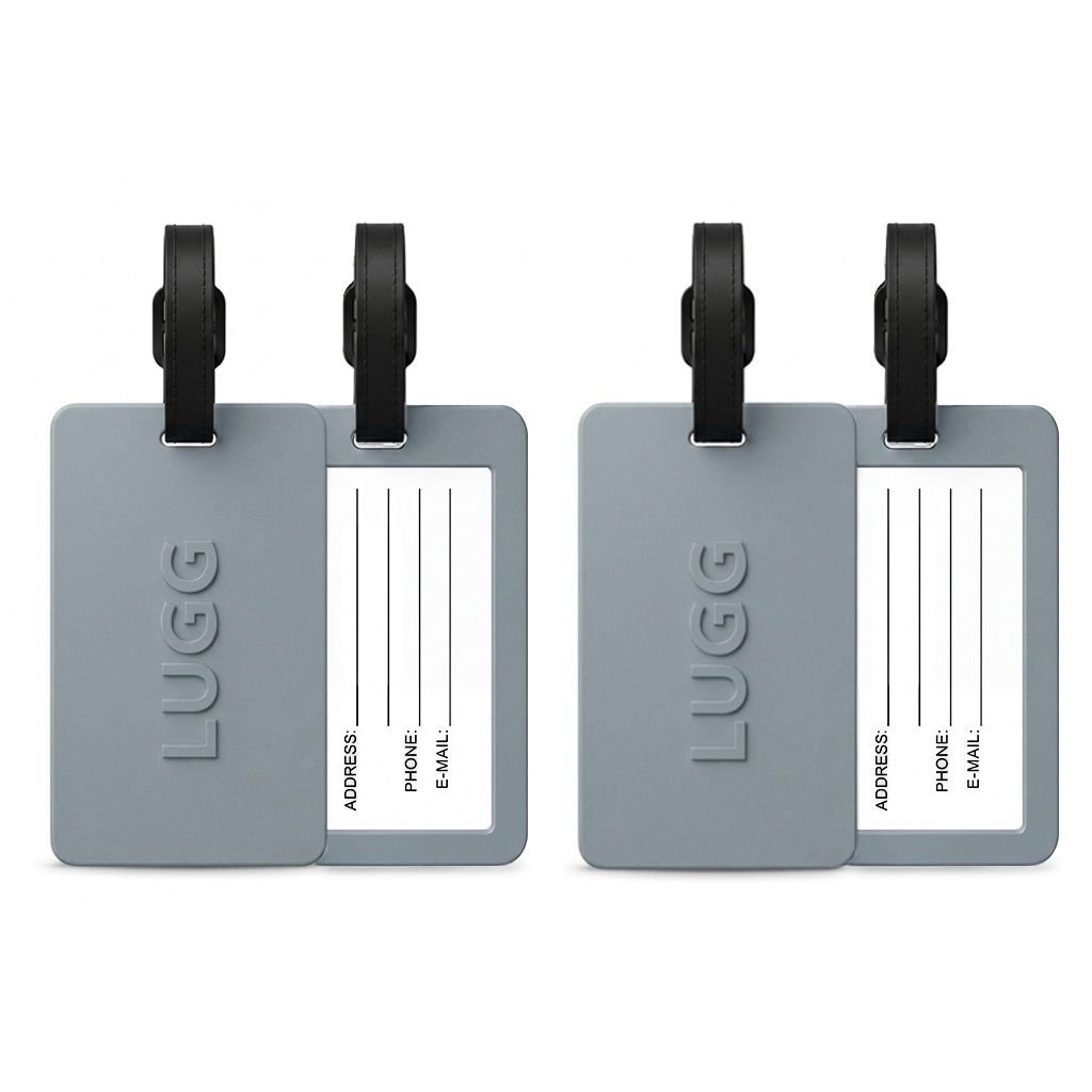 Lugg Flexible PVC Luggage Tags - Pack of 2 - Gunmetal