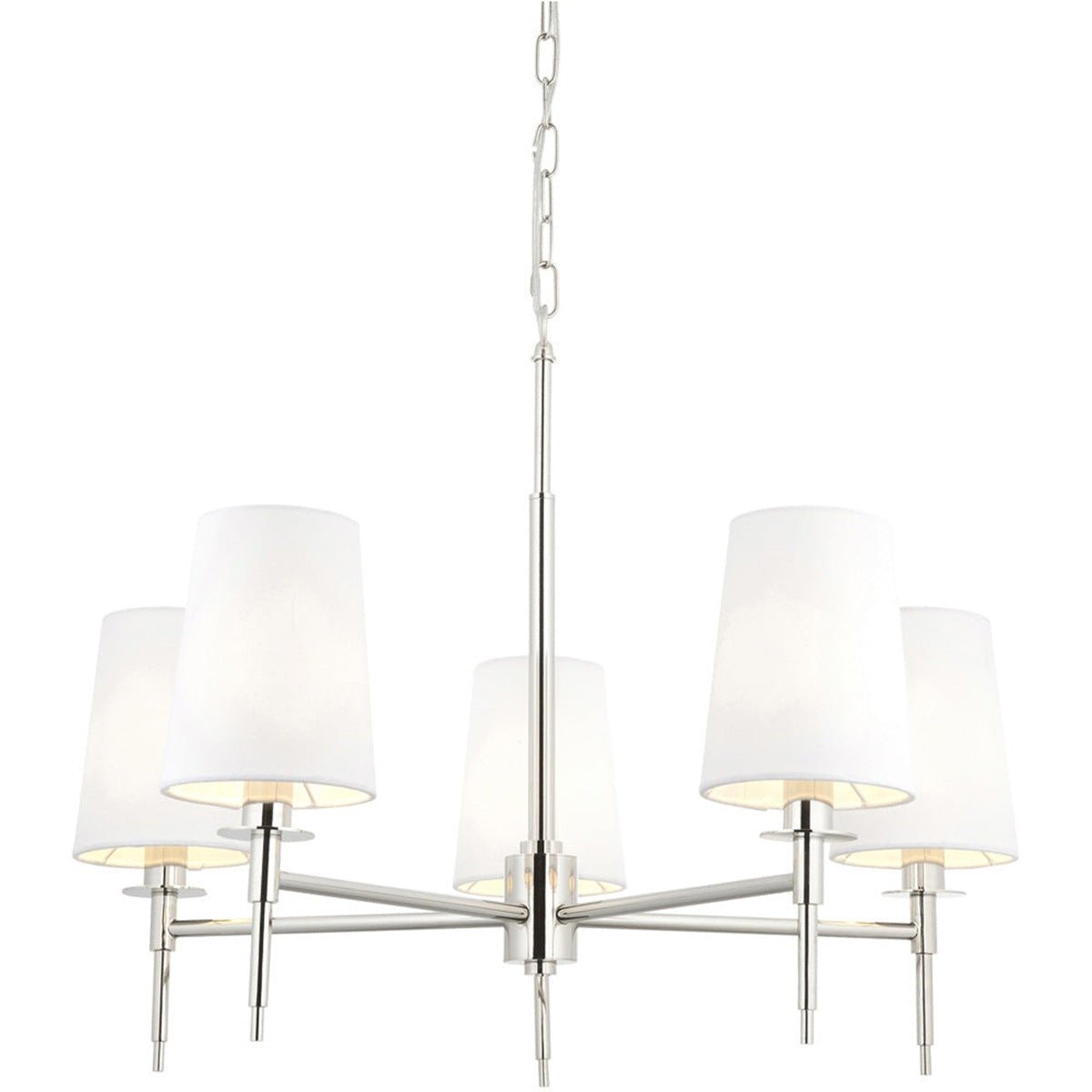 Loops Direct 69cm Diameter Steel LED Pendant Light - Bright Nickel