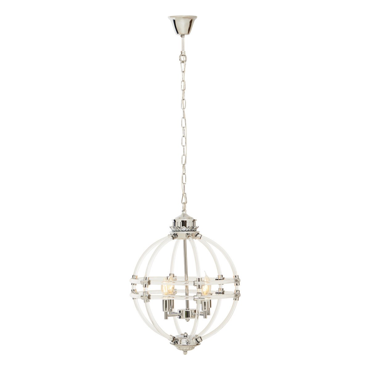 Orsina Karlo Acrylic Pendant Light - Clear And Chrome