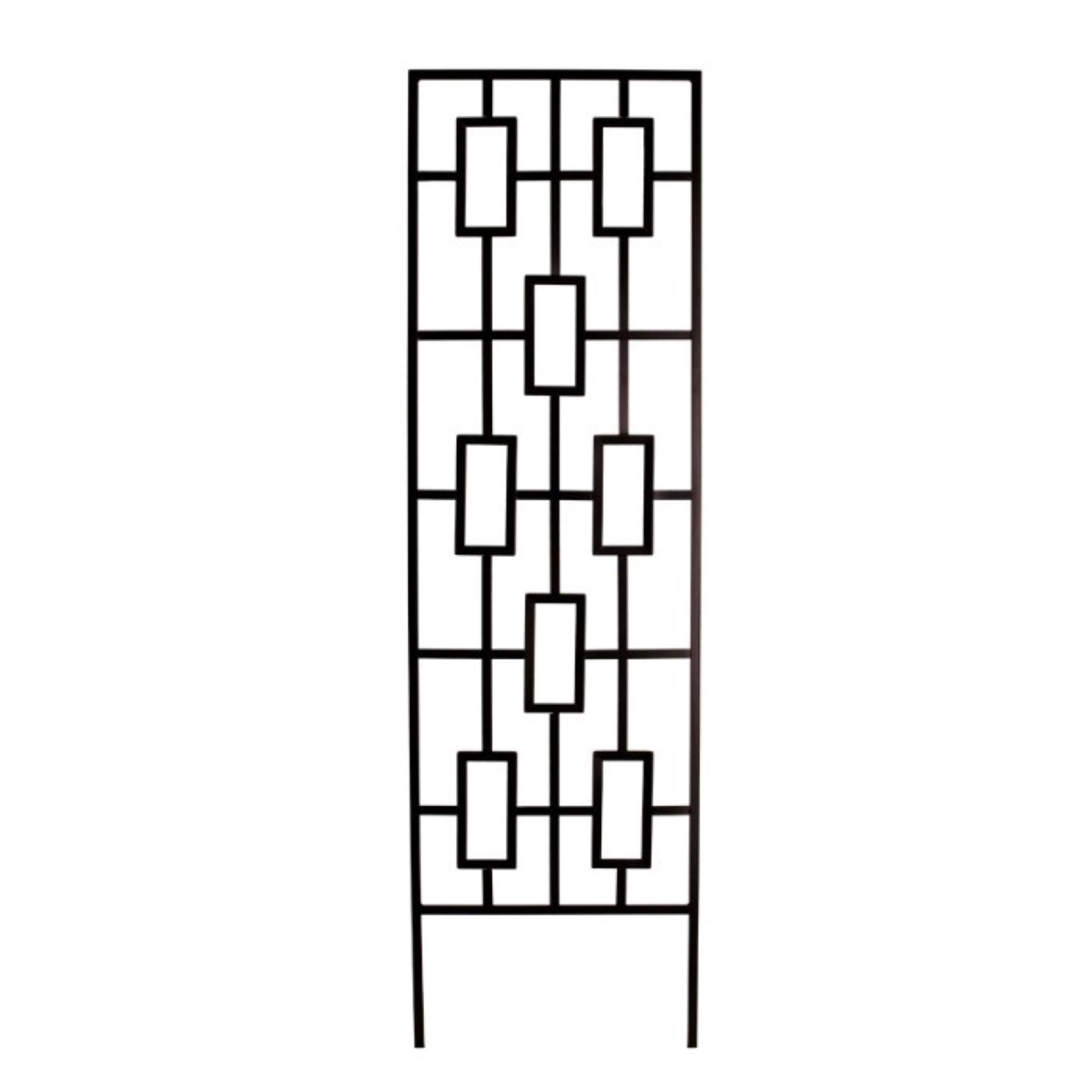 Primrose Staggered Rectangle Design Contemporary Trellis in Black - 198cm