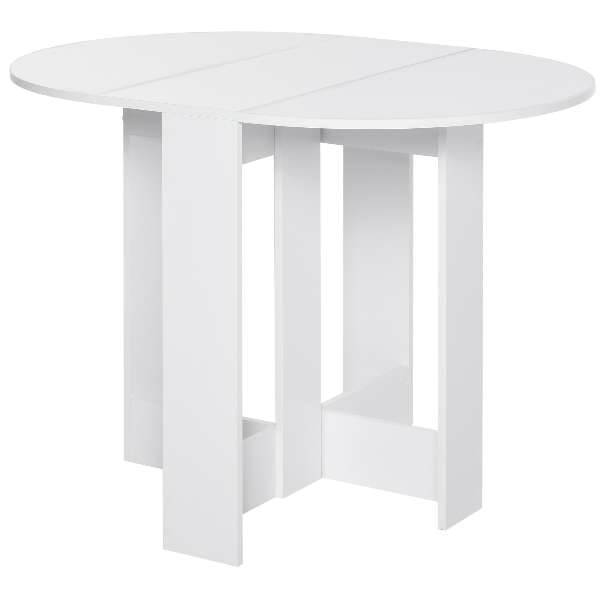 HOMCOM Folding Drop Leaf Dining Table for Kitchen - White