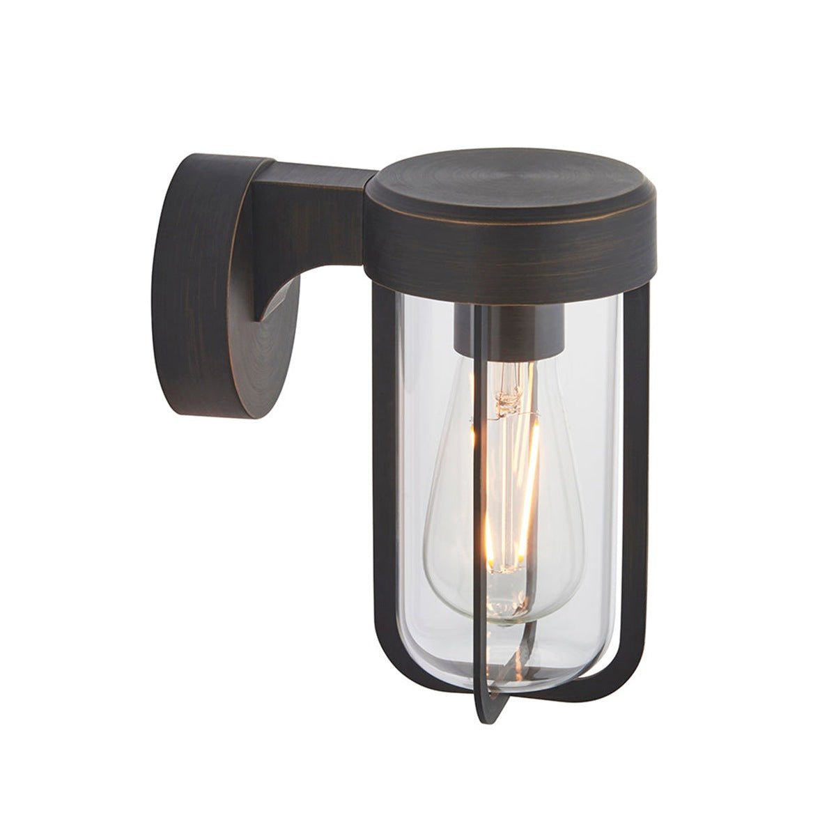 Loops Direct Die Cast Aluminium Outdoor Wall Light - Brushed Bronze