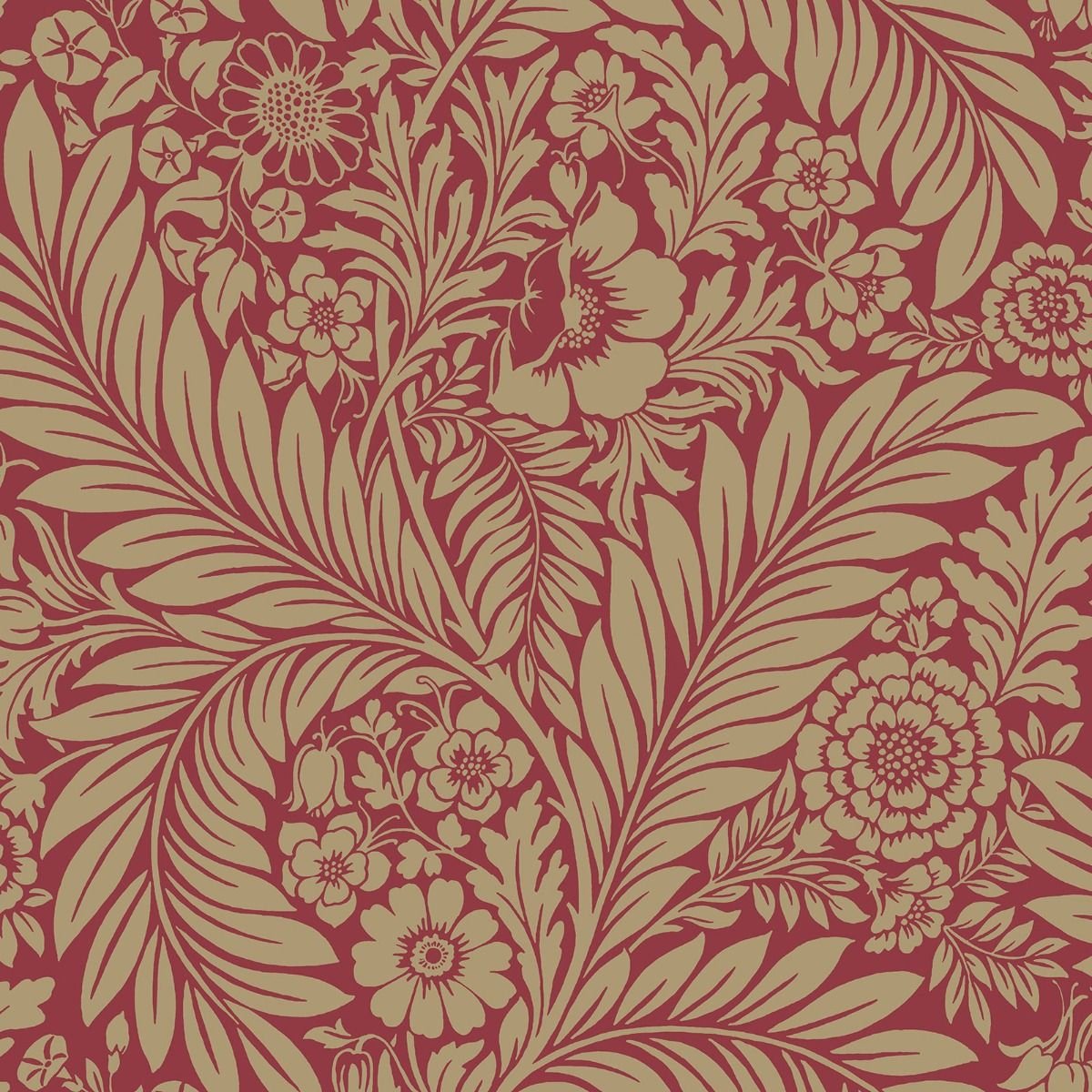 Belgravia Florence Leaf Wallpaper - Red