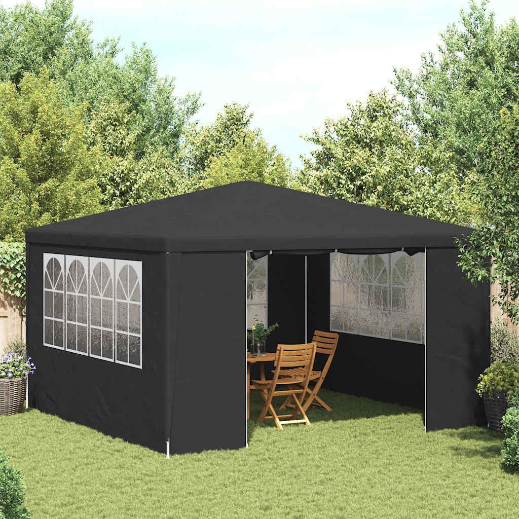Walplus 4 x 4 m 90gsm Professional Party Tent with Side Walls - Anthracite