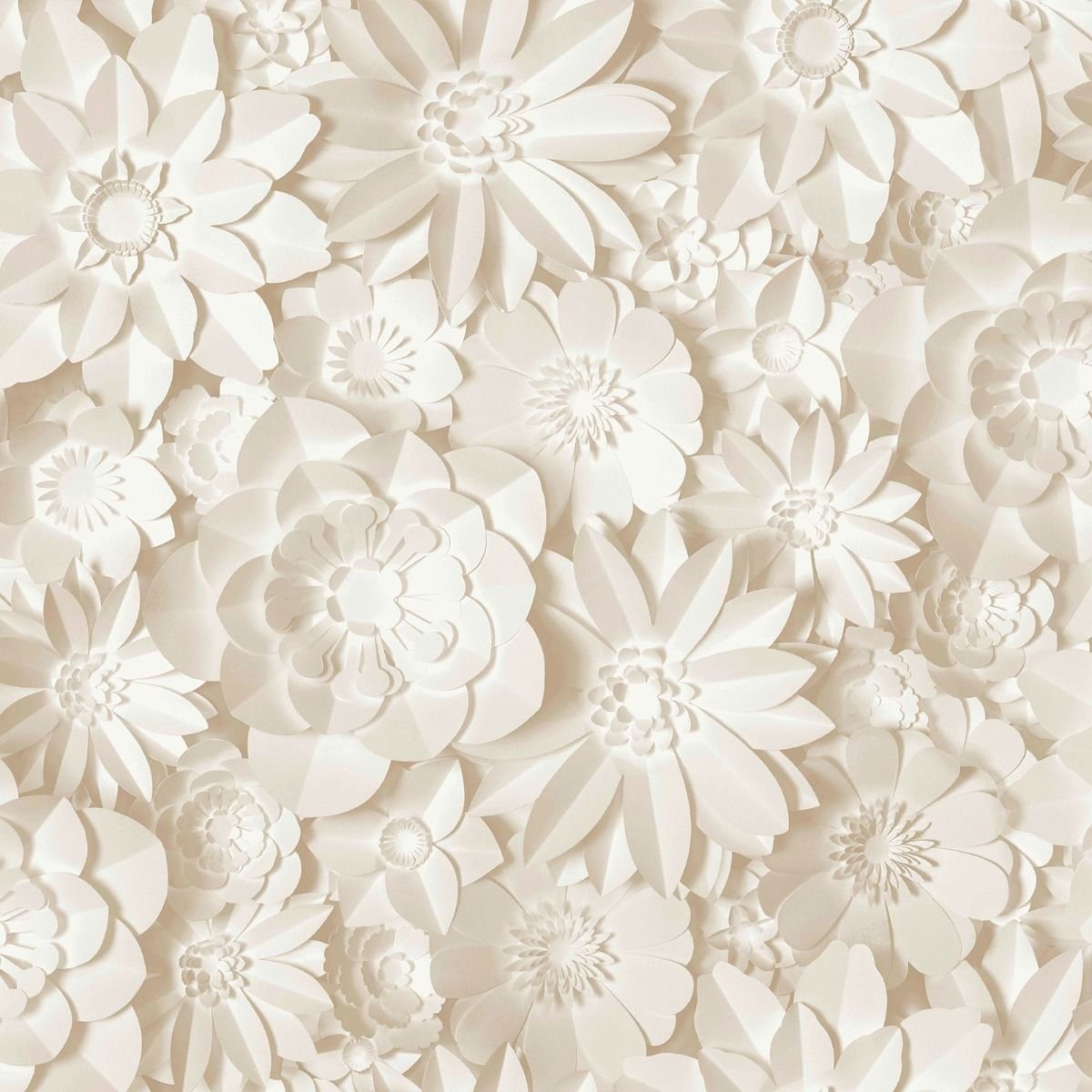 Fine Decor 3D Flower Wallpaper - Natural