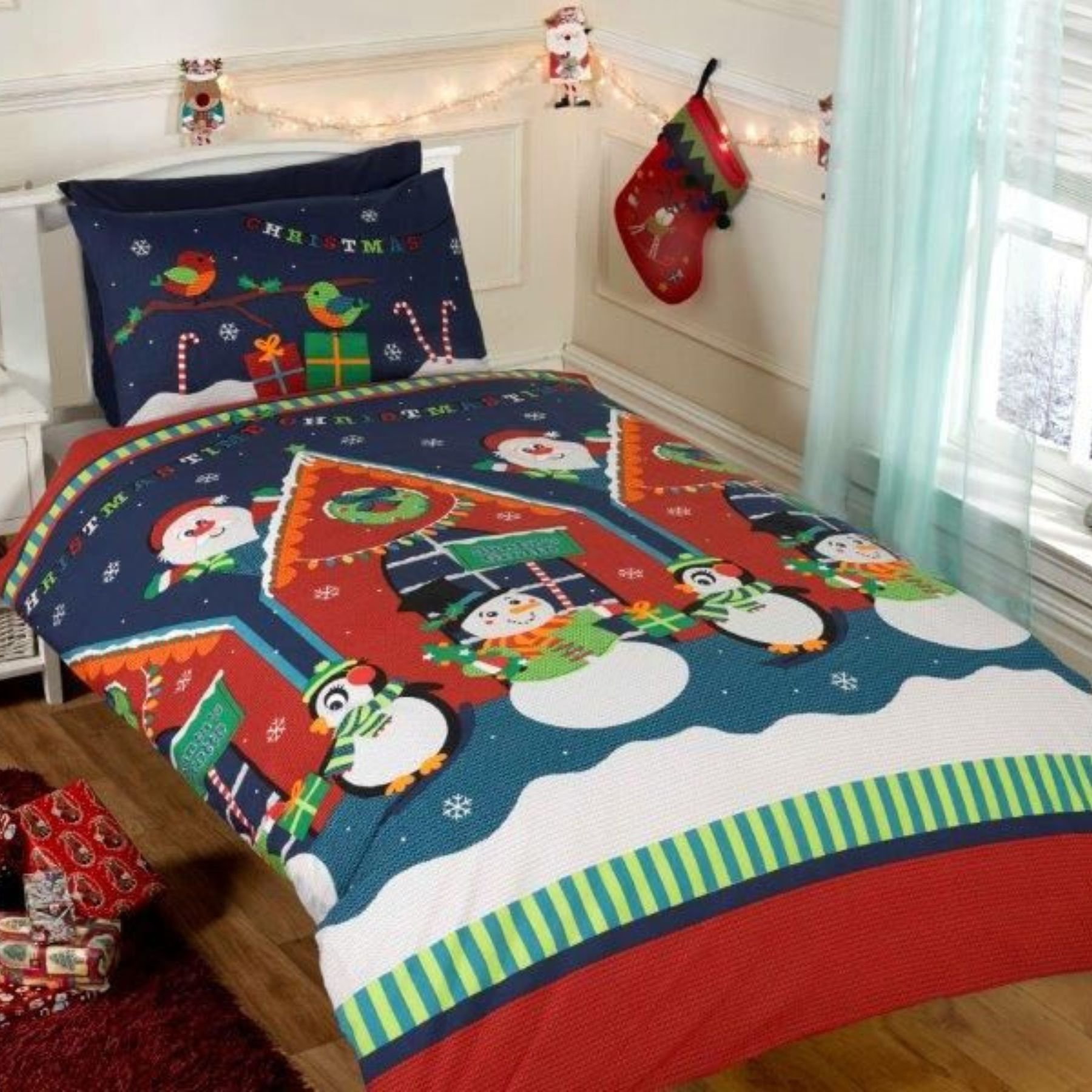 Rapport Santas Grotto Multicoloured Duvet Cover Set - Single