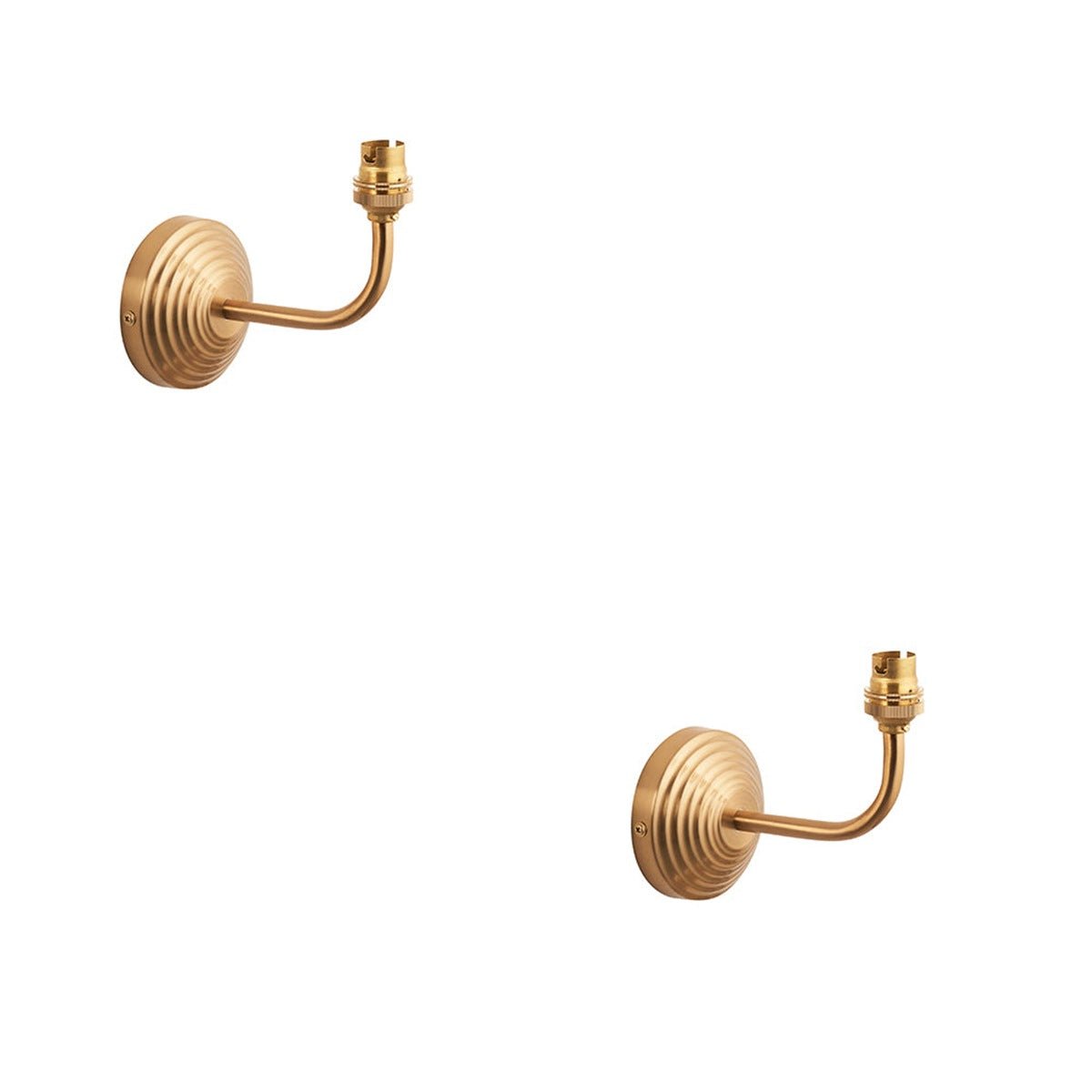 Loops Direct Pack of 2 Steel Dimmable Wall Light - Brushed Aged Brass
