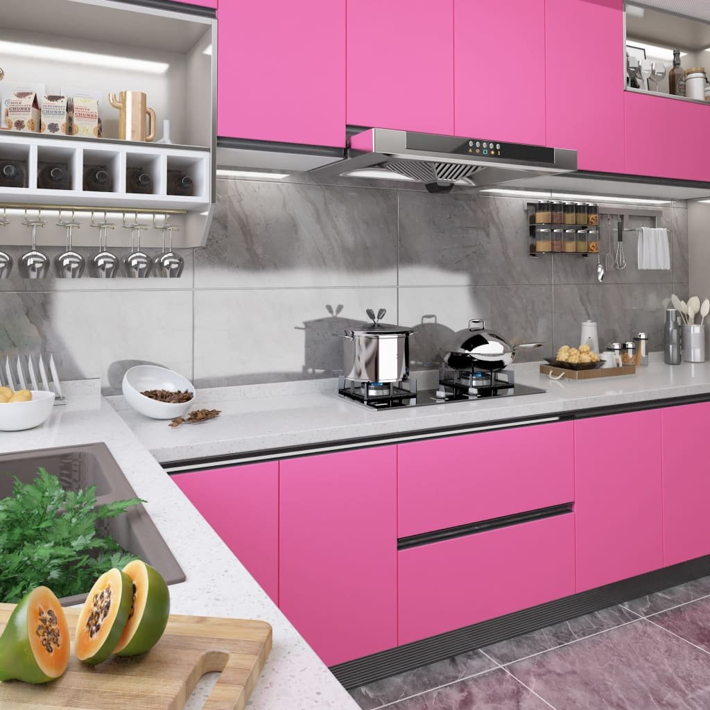 Walplus Self-adhesive Furniture Film High Gloss - High Gloss Pink - 500 x 90 cm