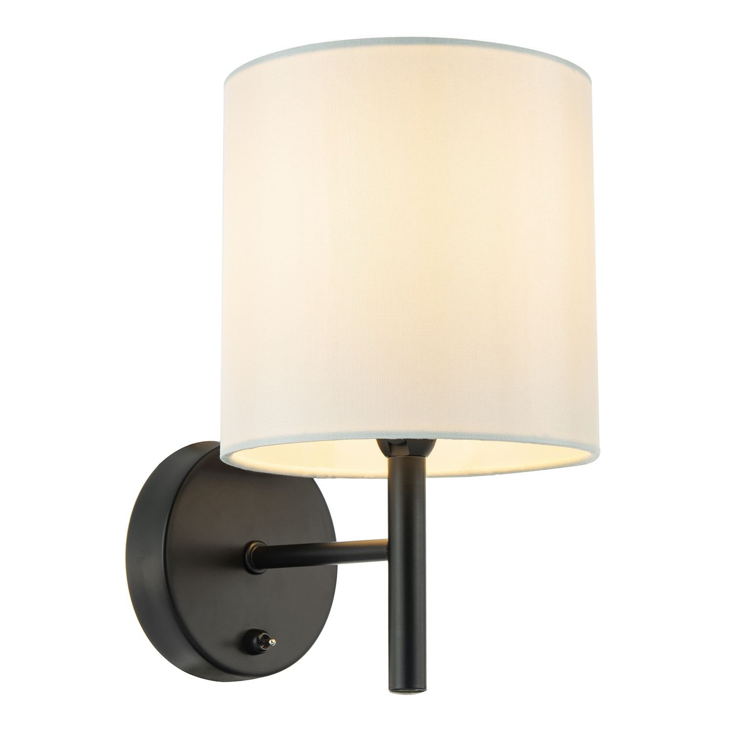 Happy Homewares Bedside in Matte Black with Toggle Switch Wall Light - 15cm