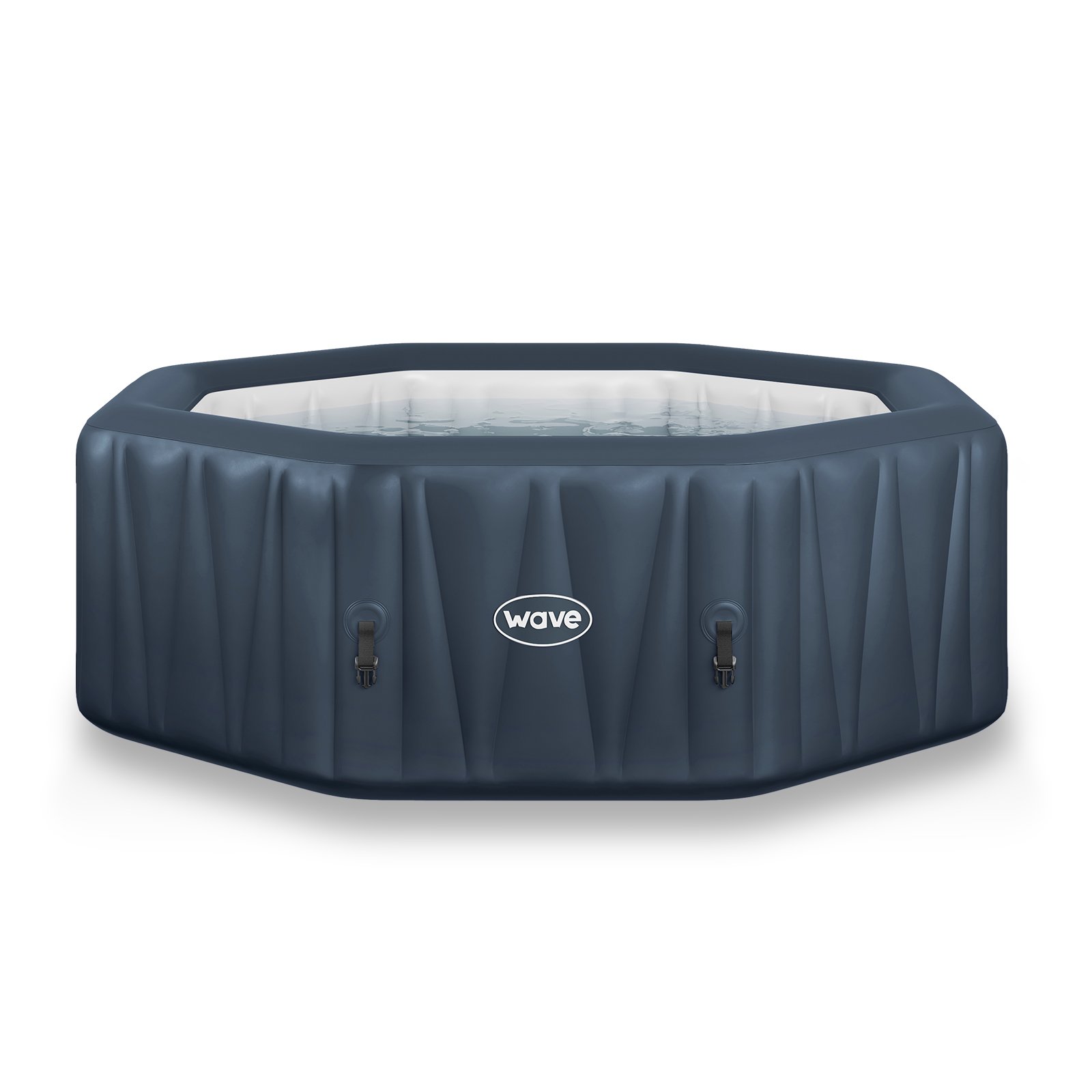 Wave Aegean 6-Person Octagonal Inflatable Hot Tub with EnergySave Bundle - Navy