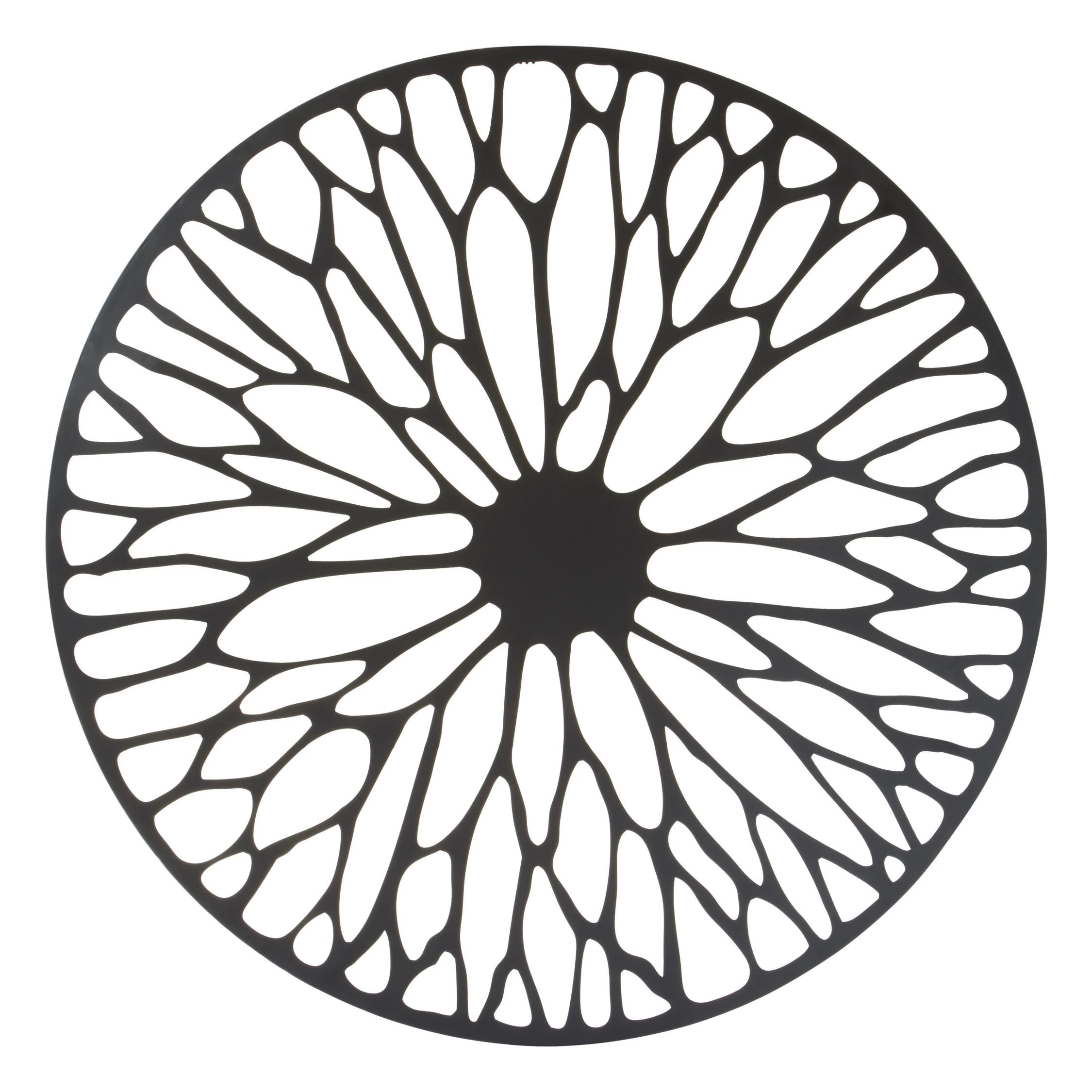 Orsina Trento Large Metal Floral Design Wall Art - Black