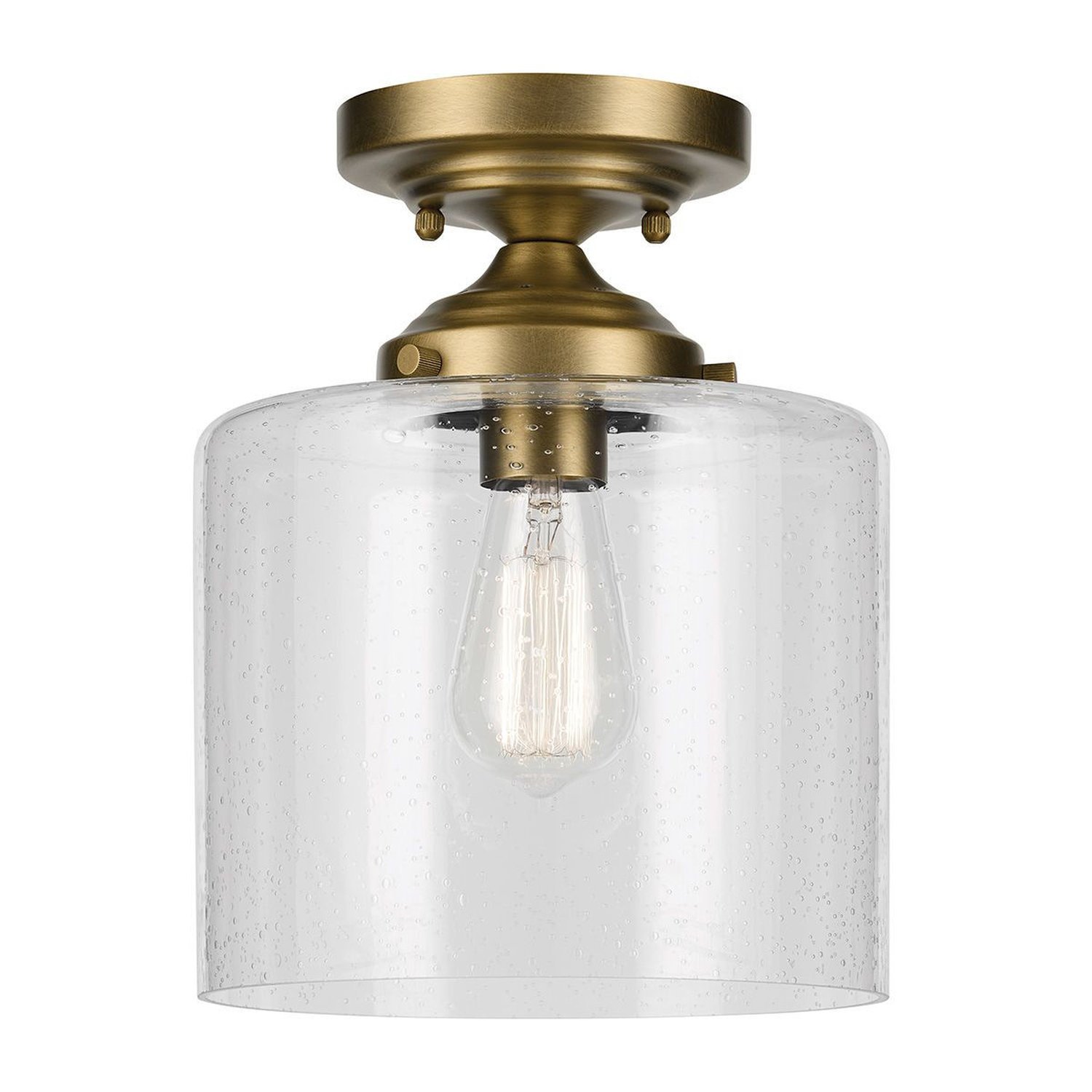 Elstead Kichler Flush Ceiling Light - Natural Brass