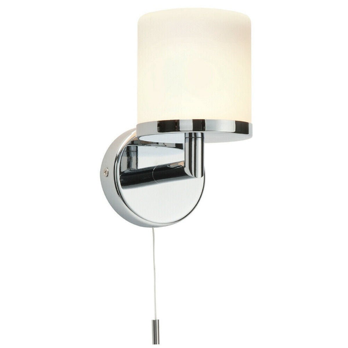 Loops Direct Steel and Glass Wall Light - Chrome and Diffused Glass