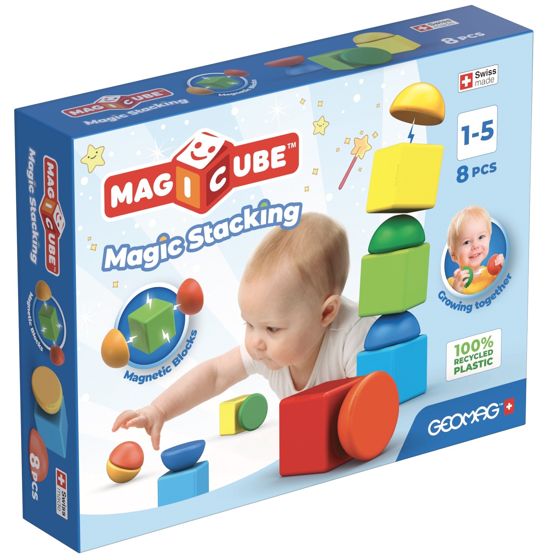 Geomag Magicube Blocks Recycled Stacking Set - 8 Piece