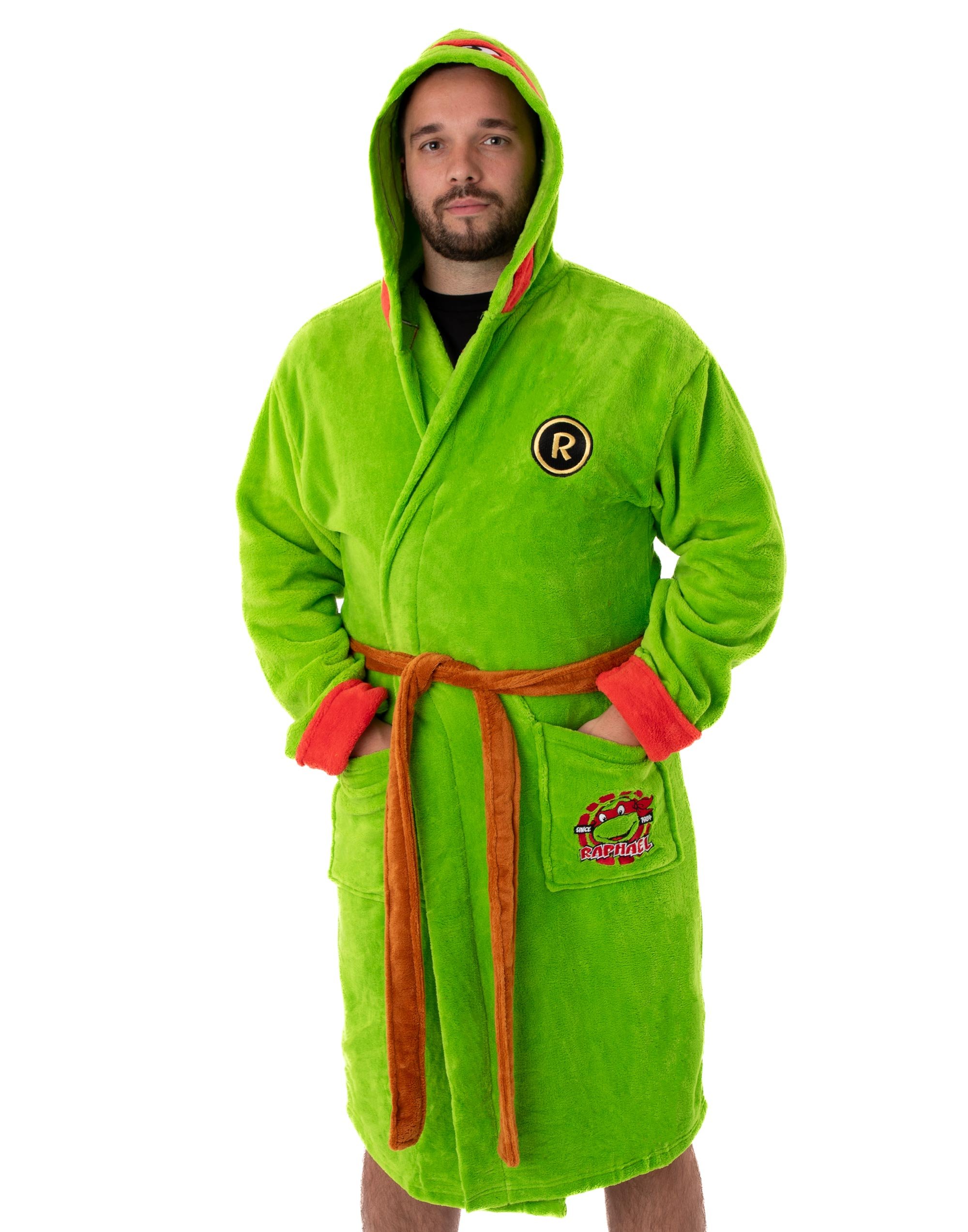Teenage Mutant Ninja Turtles Adult Large Mens Hooded Bathrobe - Green