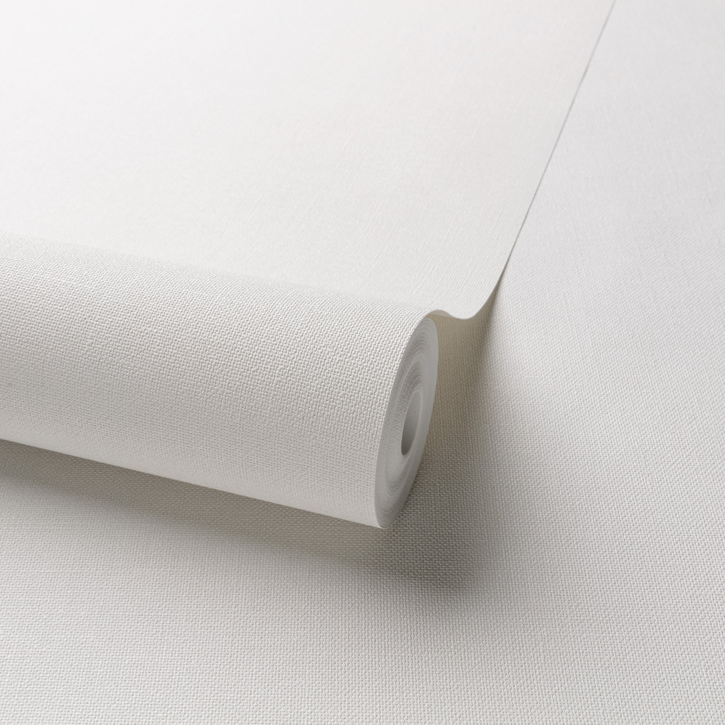 Grandeco Panama Plain Textured Linen Fabric Wallpaper - Off White