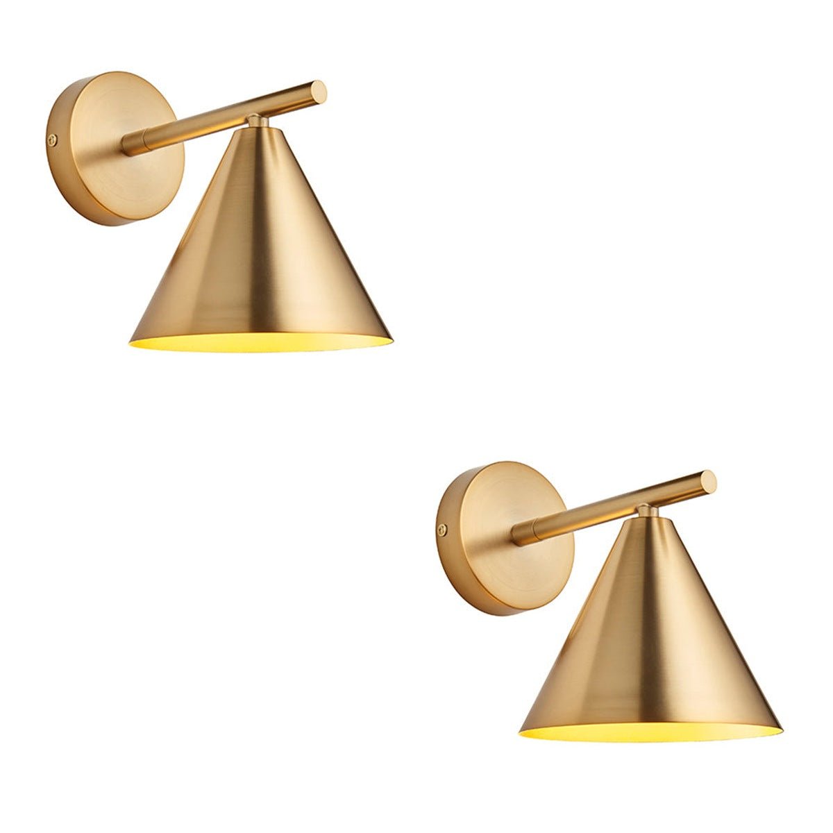 Loops Direct Pack of 2 Steel Wall Light - Warm Antique Brass