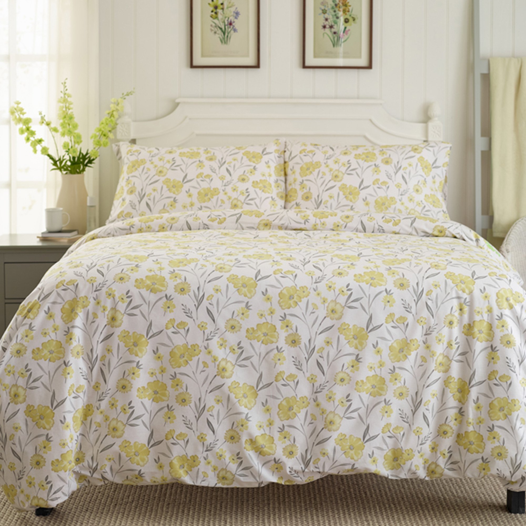 Deyongs Mellow Yellow Floral Printed Duvet Set - Single
