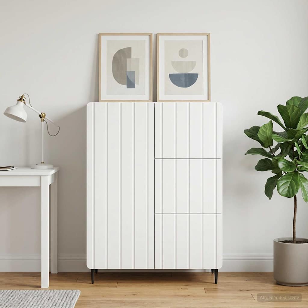 Walplus 3 Drawer Rectangular Sideboard - White - 66 x 34.5 x 91.5 cm