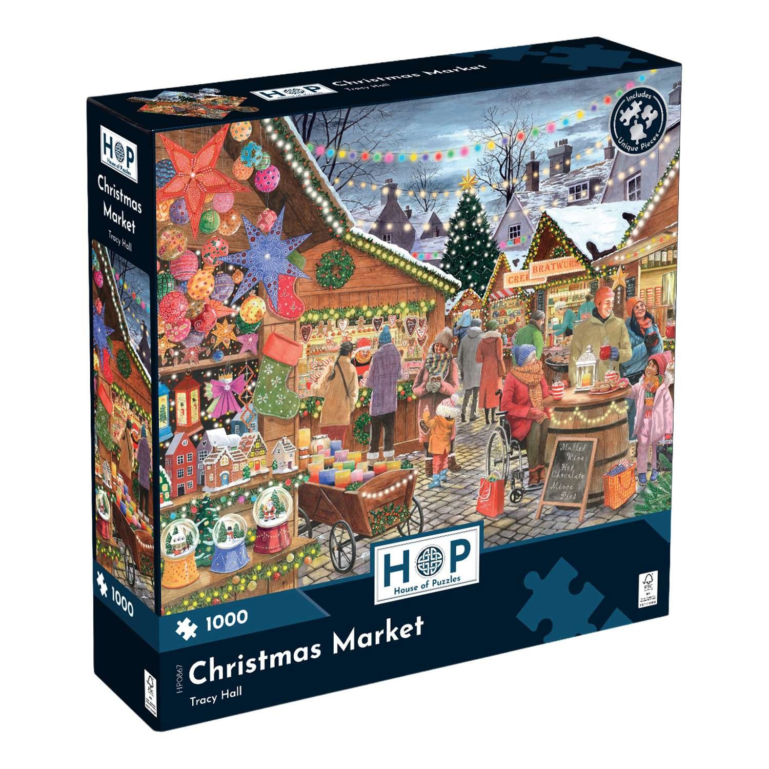 The House of Puzzles Christmas Market 1000 Piece Jigsaw Puzzle
