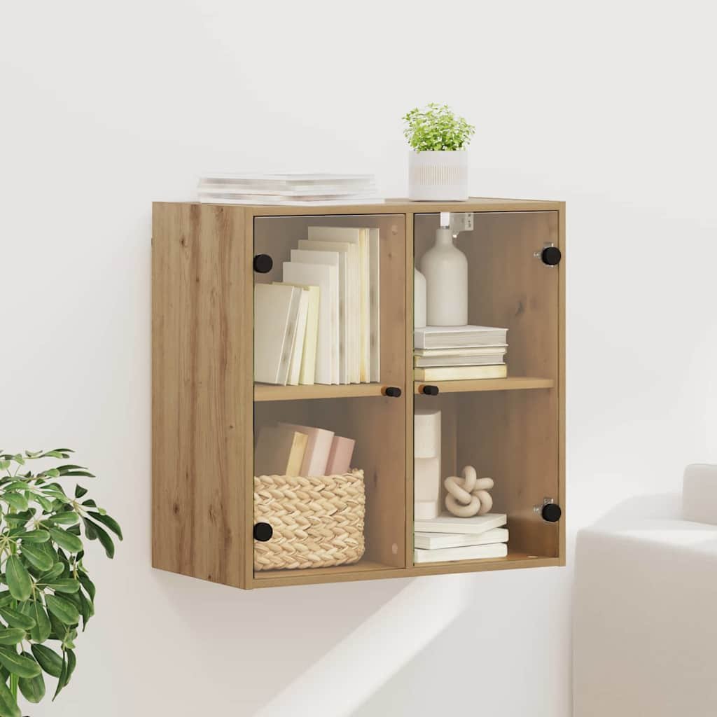 Walplus Engineered Wood Wall Cabinet - Oak - 68 x 37 x 68.5 cm