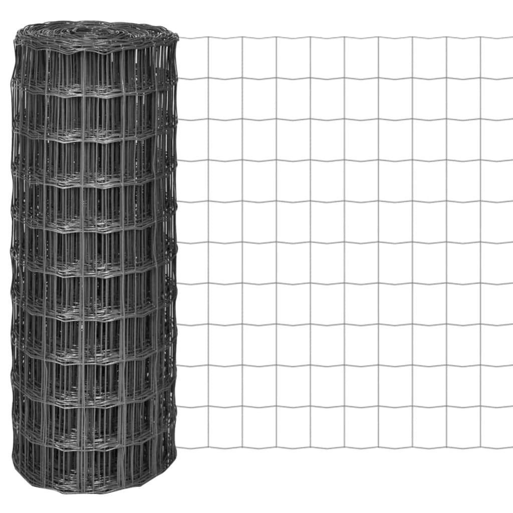Walplus Pvc-coated Iron Wire Fences - Grey - 2500 x 100 cm