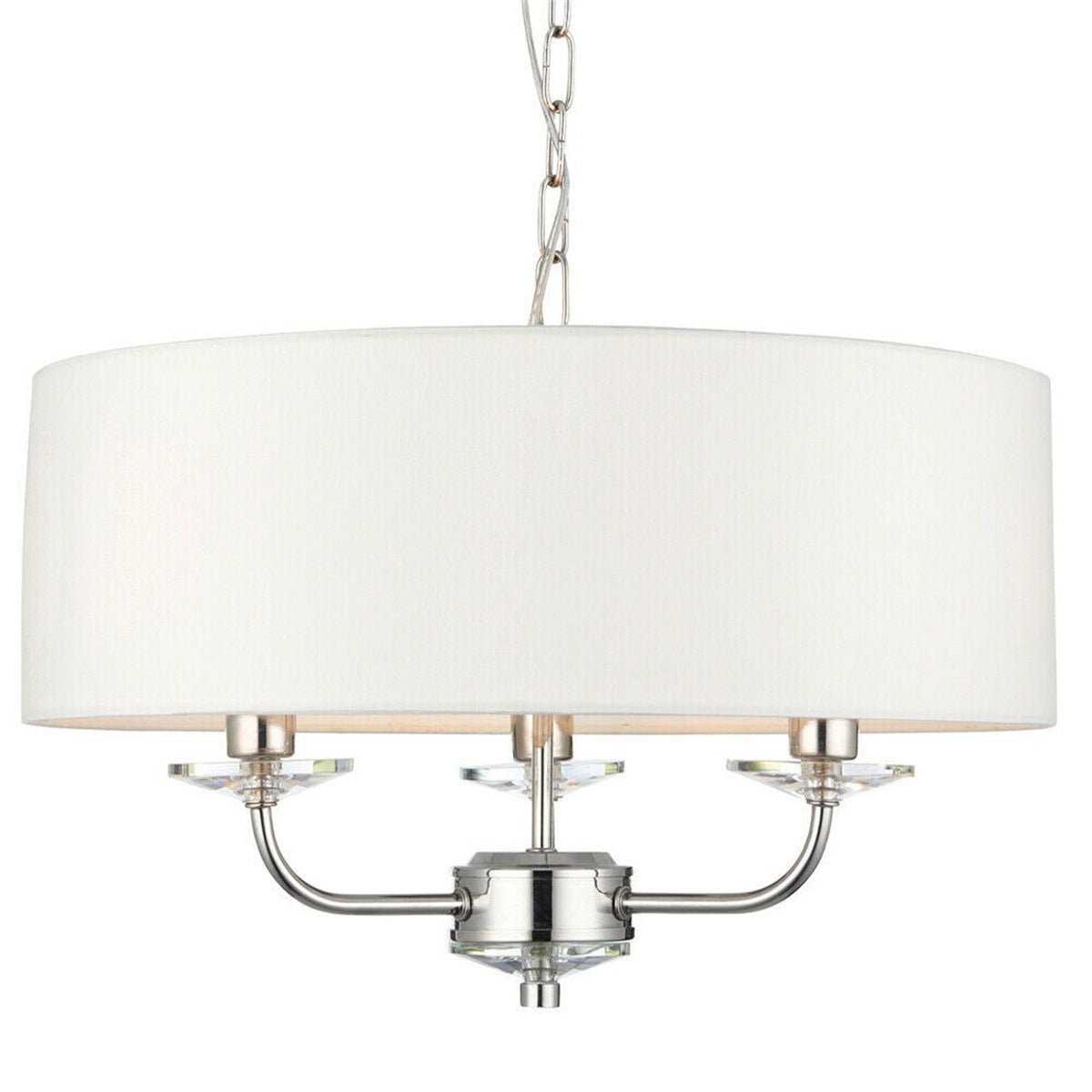 Loops Direct Steel 3-Light Ceiling Pendant - Bright Nickel
