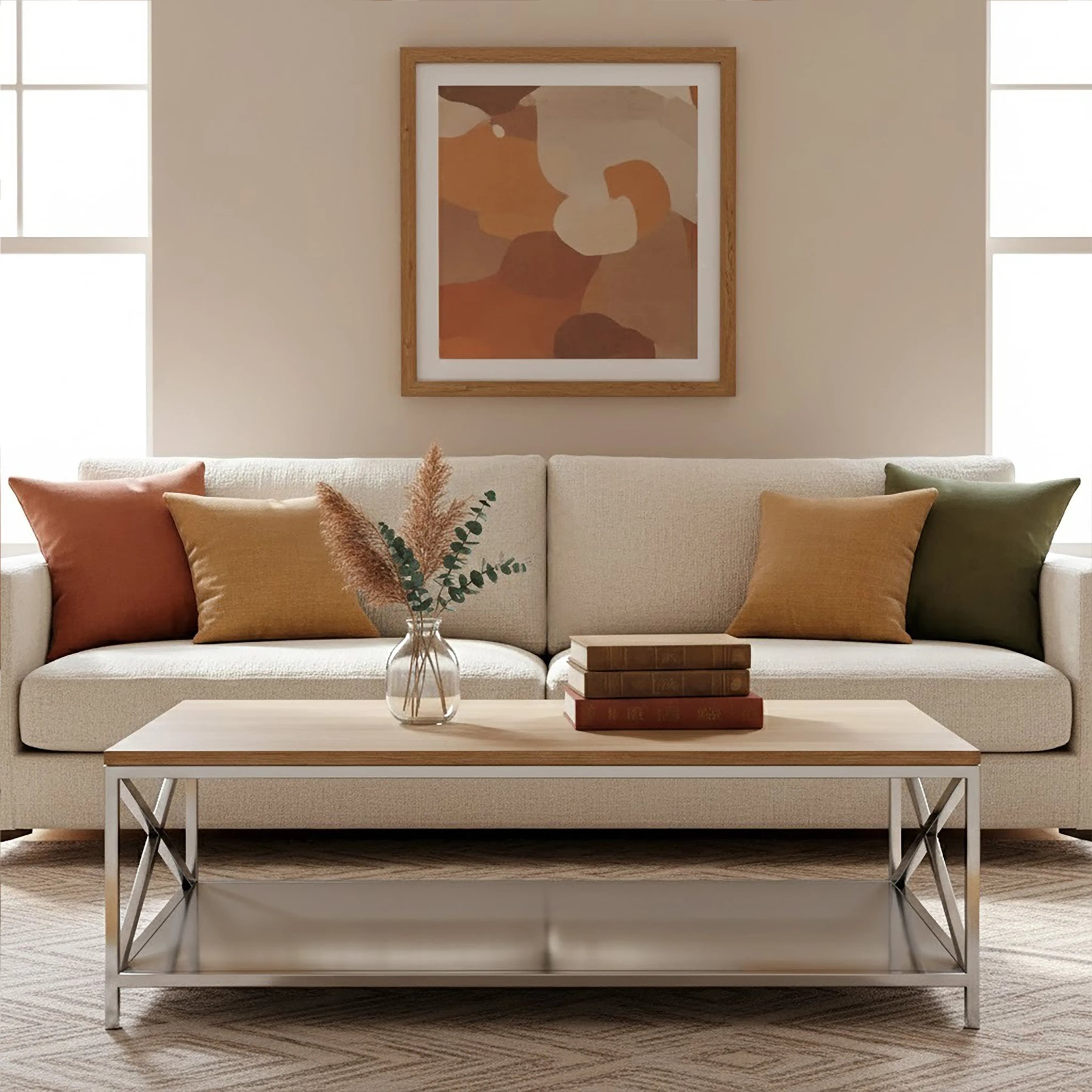 Orsina Oak Wood Coffee Table - Two-Tone