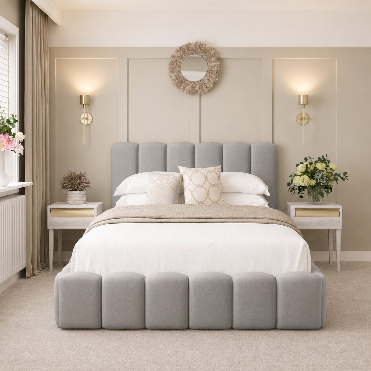 Bed Choices Mayfair Single Ottoman Bed Frame 54" Headboard - Silver