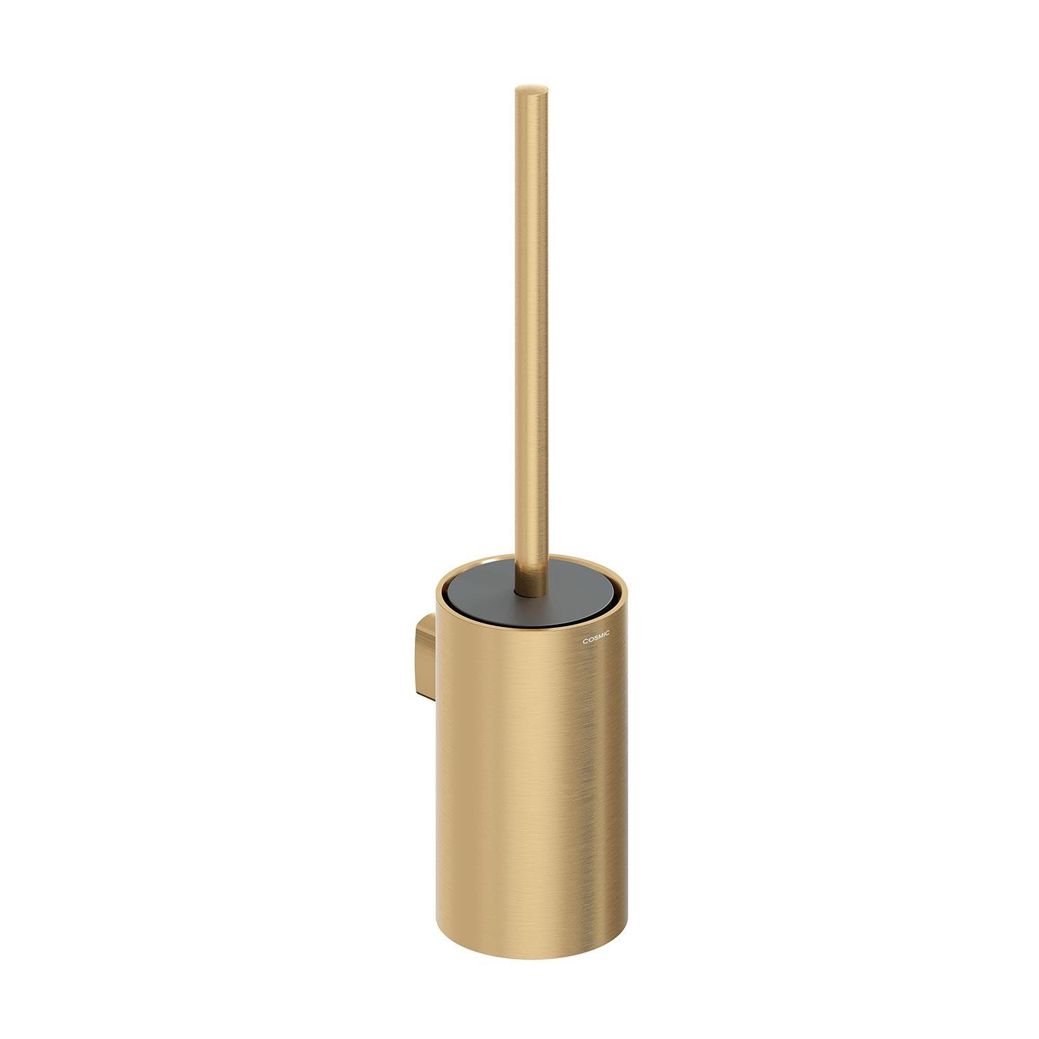 Cosmic Architect Toilet Brush & Holder - Brushed Gold Pvd