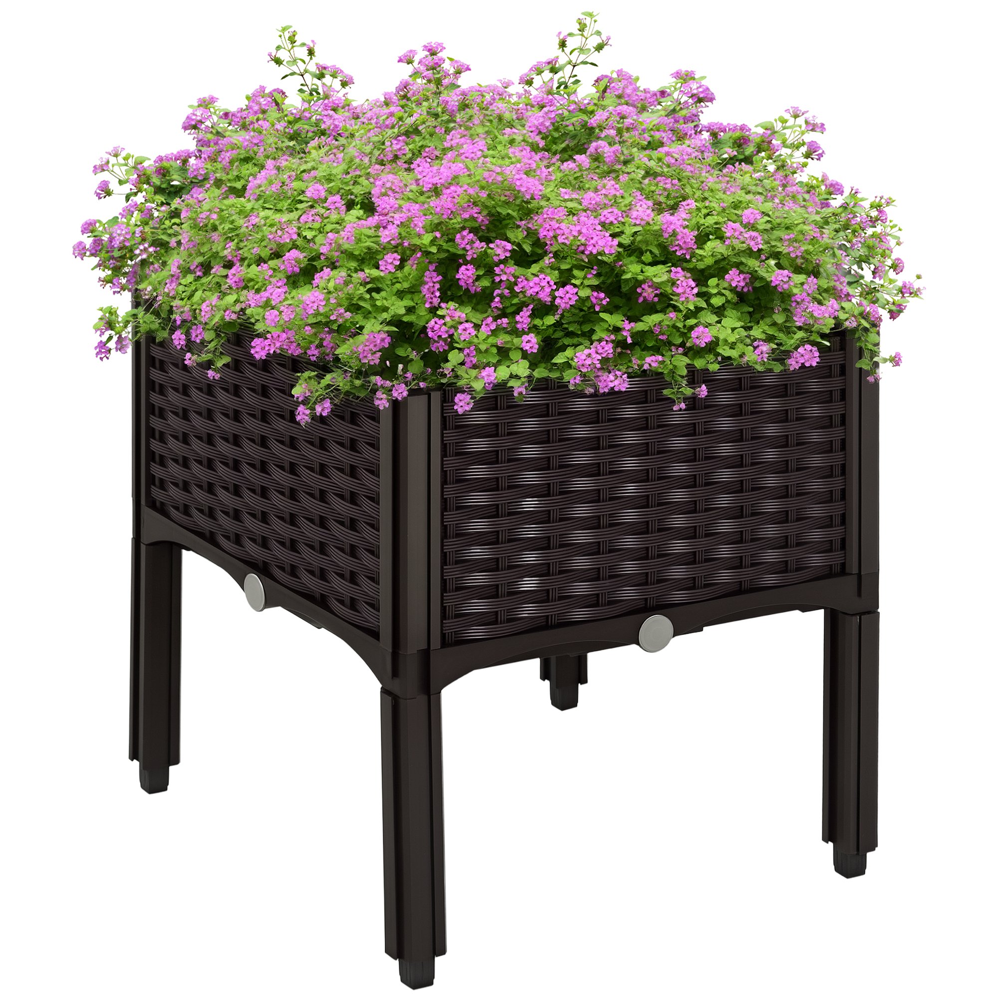 Outsunny PP Garden Elevated Raised Bed - Brown
