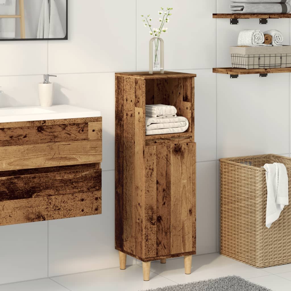 Walplus Engineered Wood Bathroom Cabinet - Old Wood - 30 x 30 x 100 cm
