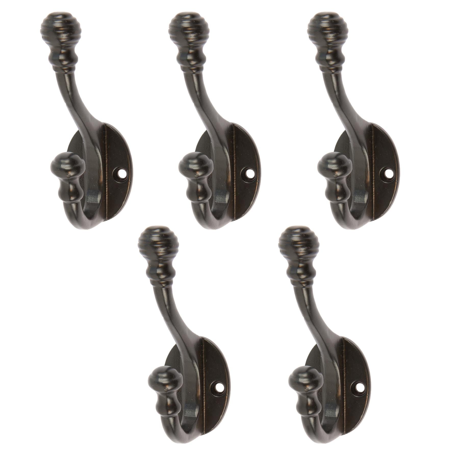 Hammer & Tongs Ball End Hat & Coat Hook - Black - Pack of 5