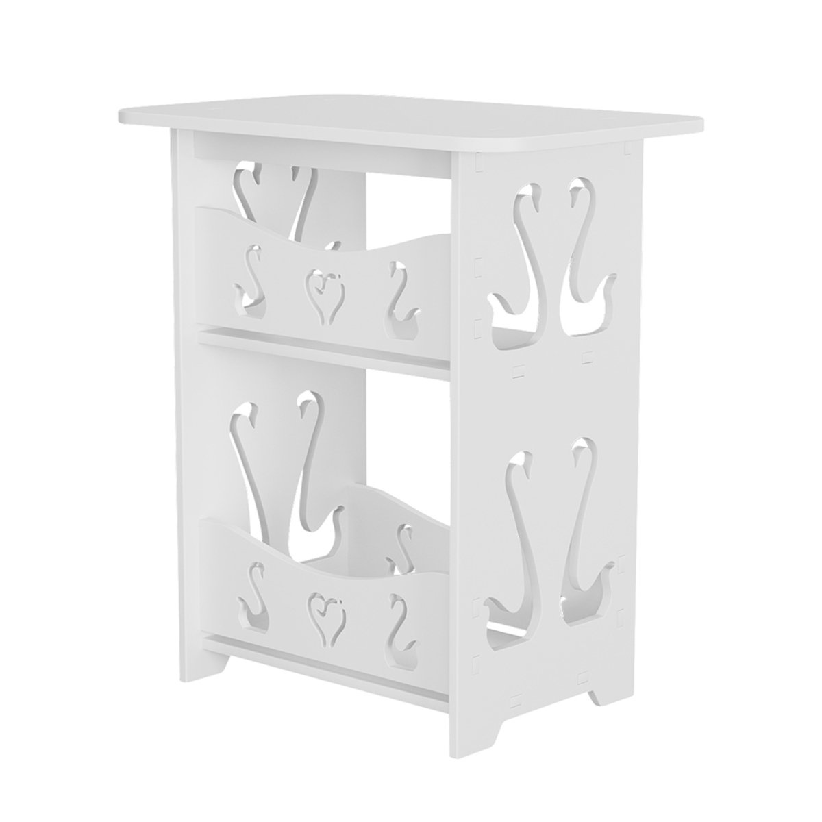 Living and Home 2-Tier PVC Side Table - White