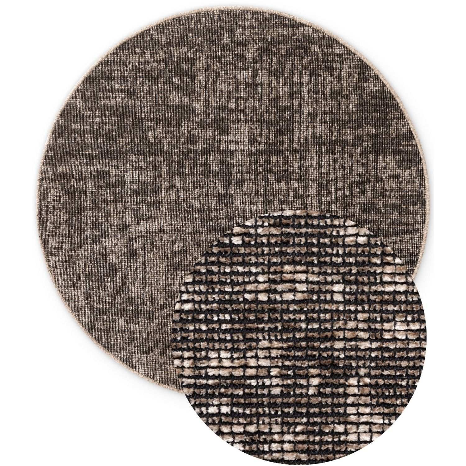 Hanse Home Brown and Beige Brilliance Prisma  Short Pile Round Rug - 160cm