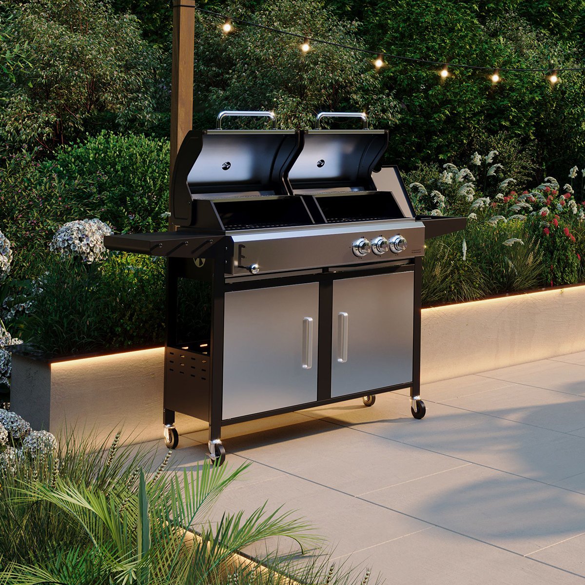 Charles Bentley Ottimo 465 Dual Fuel 2-Burner BBQ - Black