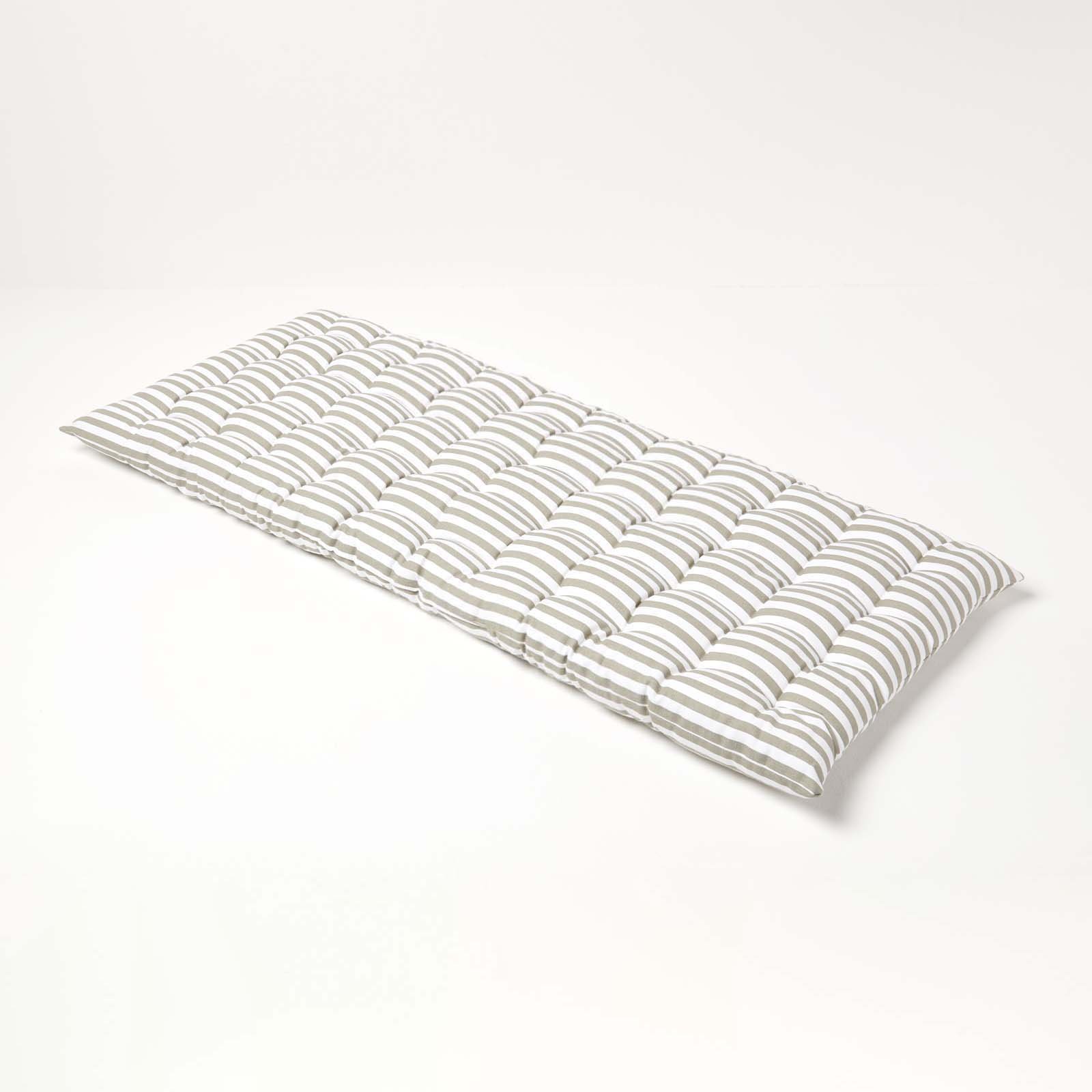 Homescapes 2 Seater Grey Stripe Bench Cushion