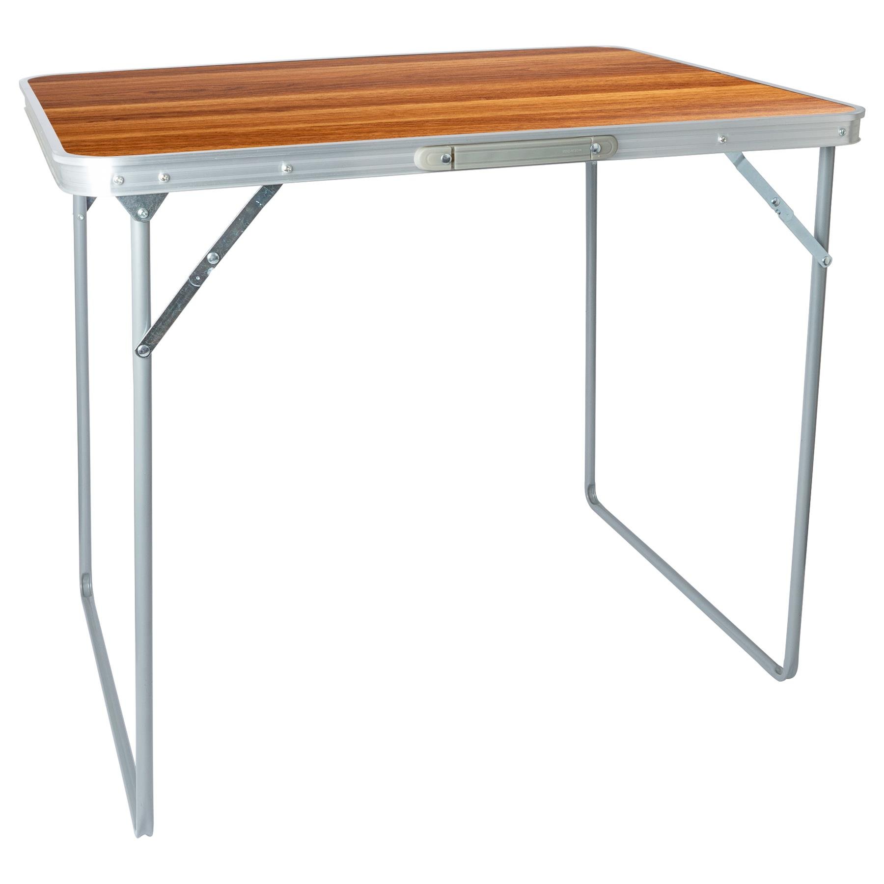 Harbour Housewares Wood Folding Metal Camping Table - 80cm x 60cm