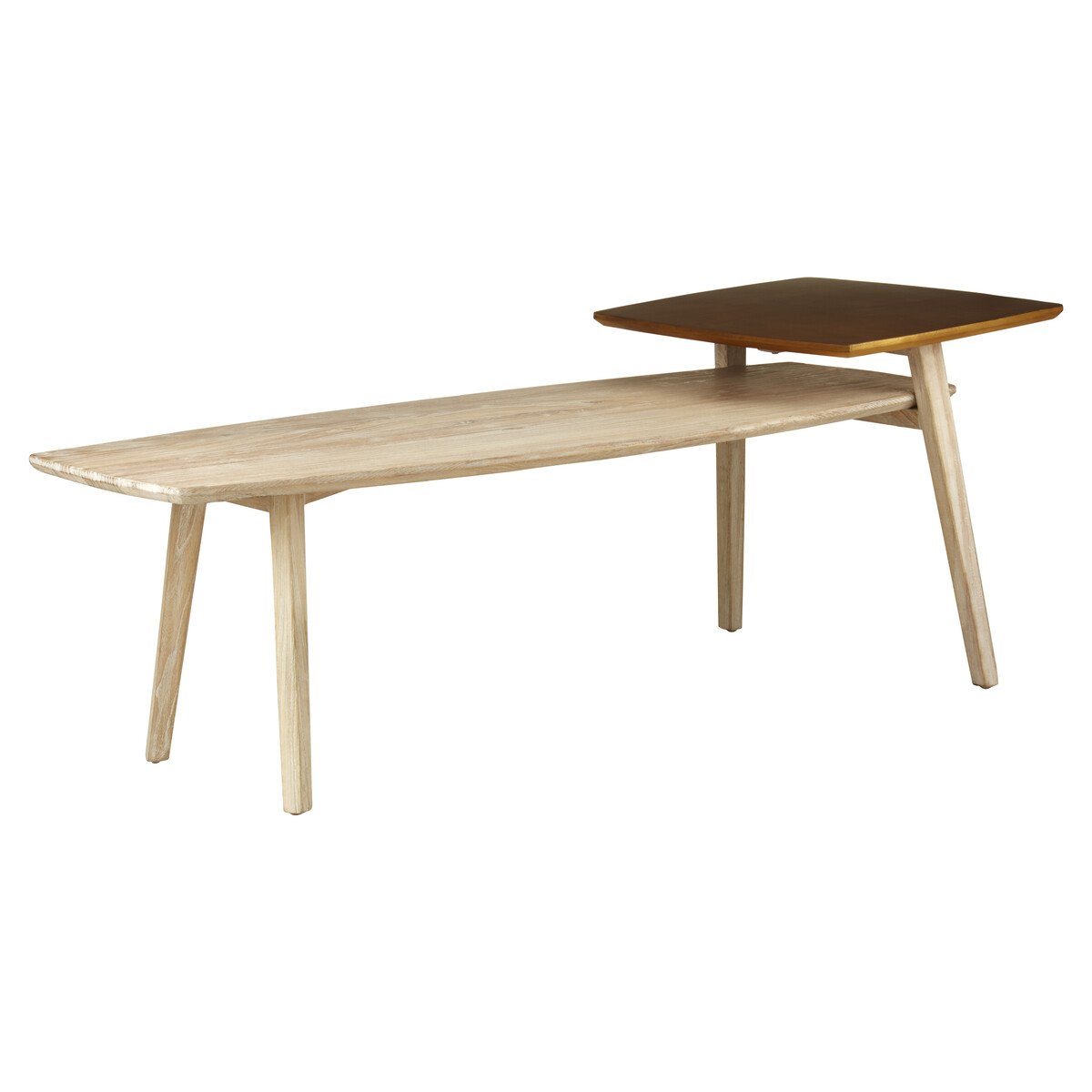 Orsina Kyra Solid Wood Two-Tier Coffee Table - Two-Tone