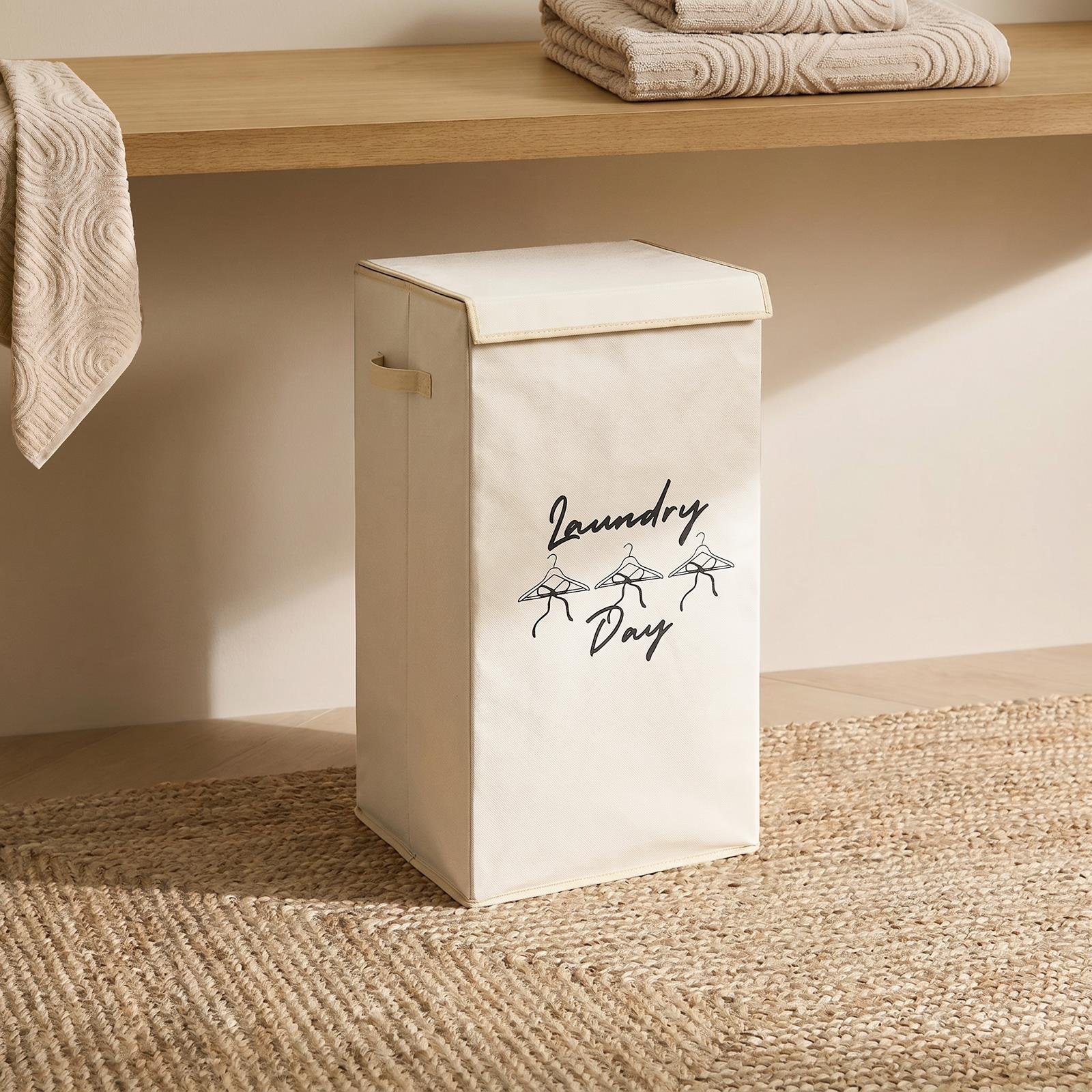OHS Bow Slogan Laundry Hamper - Natural