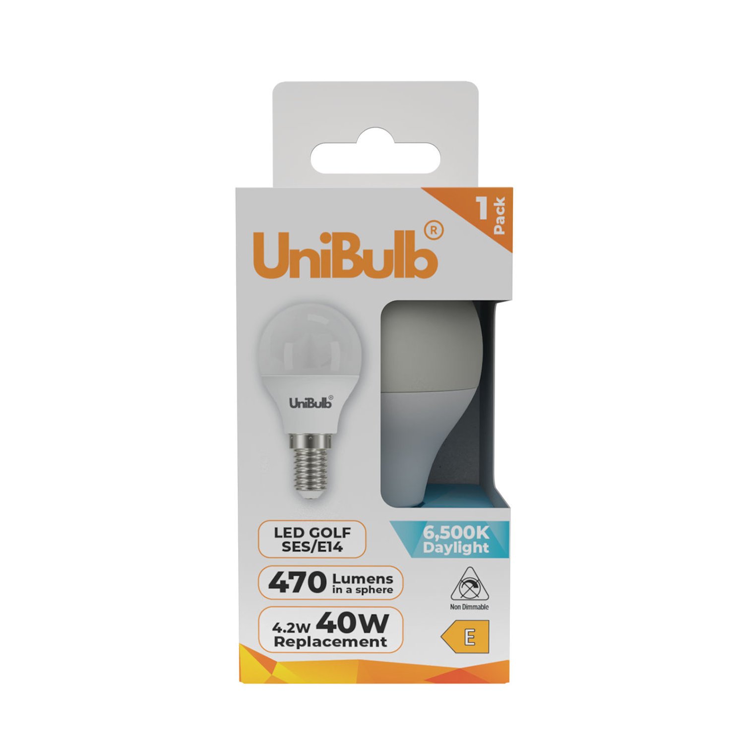 UniBulb 4.2W LED Daylight Golf Ball E14 Light Bulb
